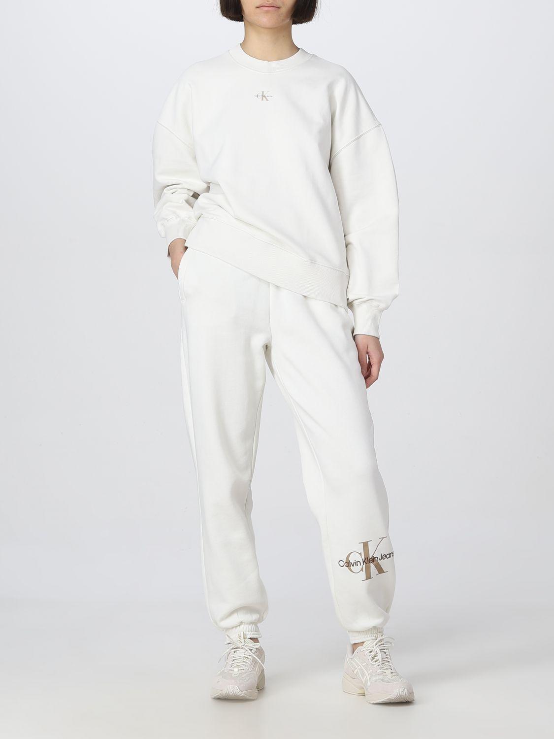 Calvin Klein Trousers in White | Lyst