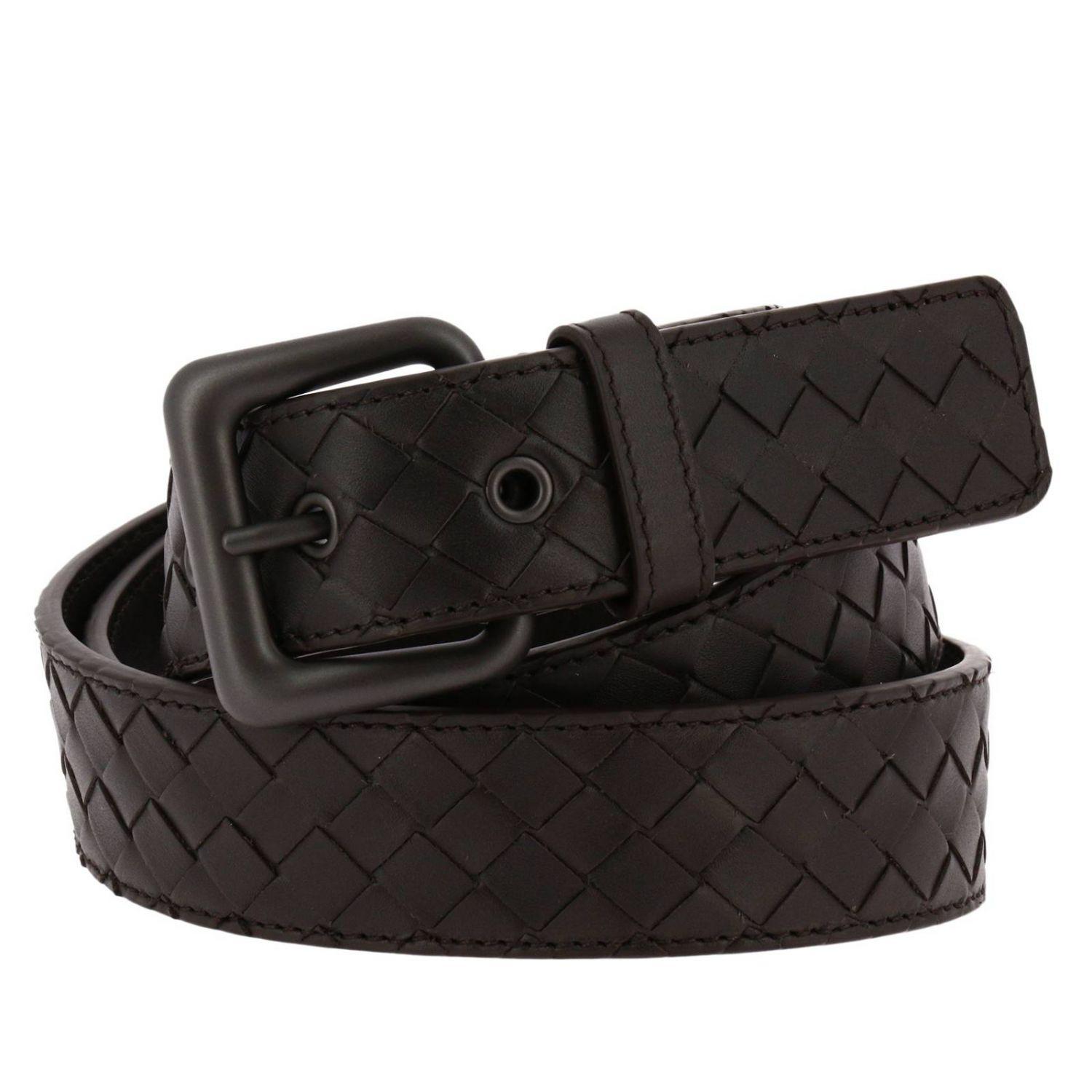 Bottega Veneta Leather Belt in Black for Men - Lyst