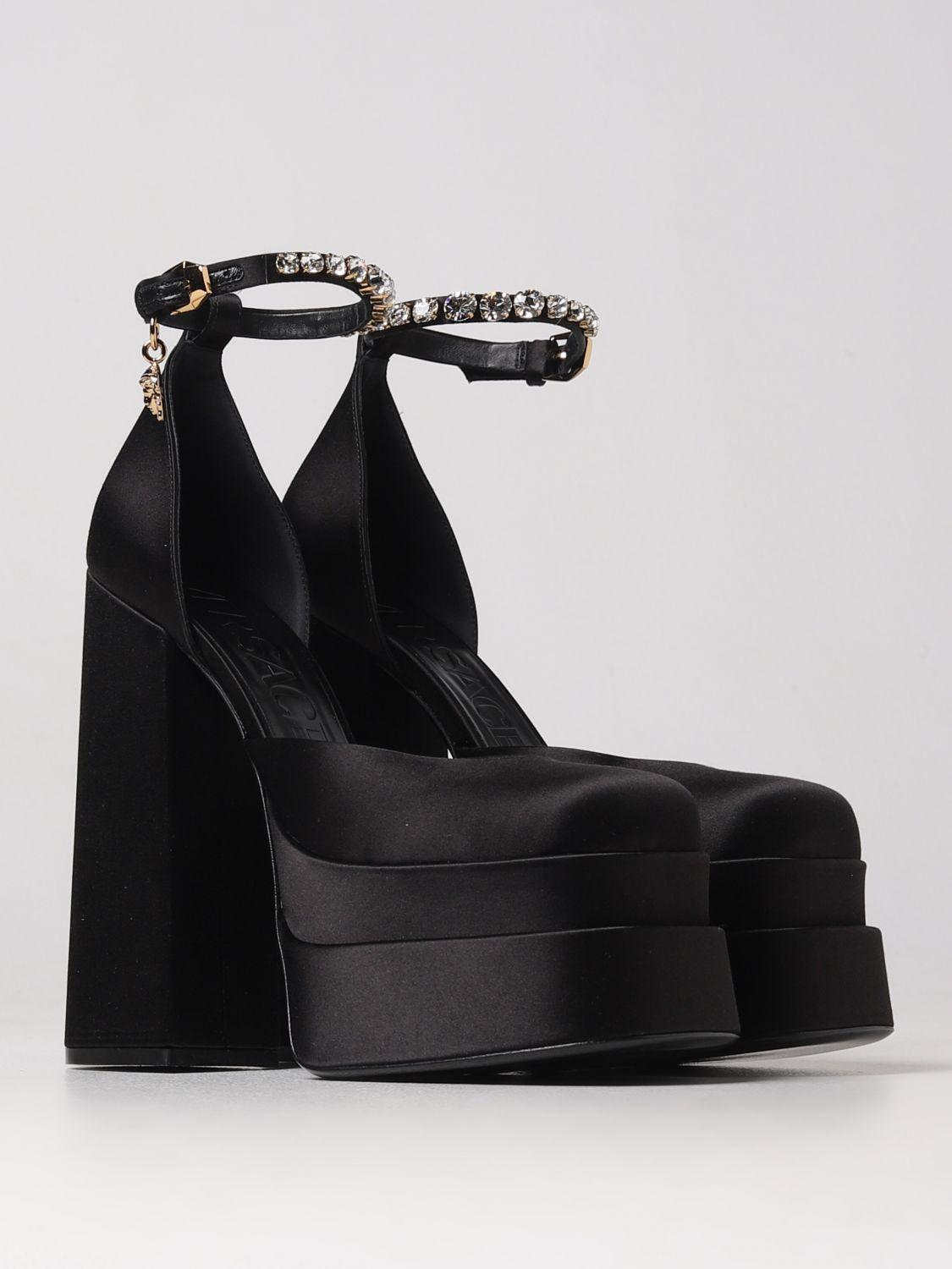 Versace High Heel Shoes in Black | Lyst