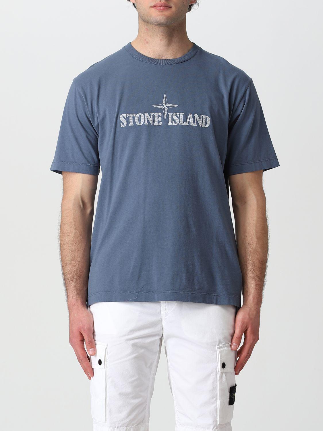 Stone Island T-shirt in Blue for Men | Lyst