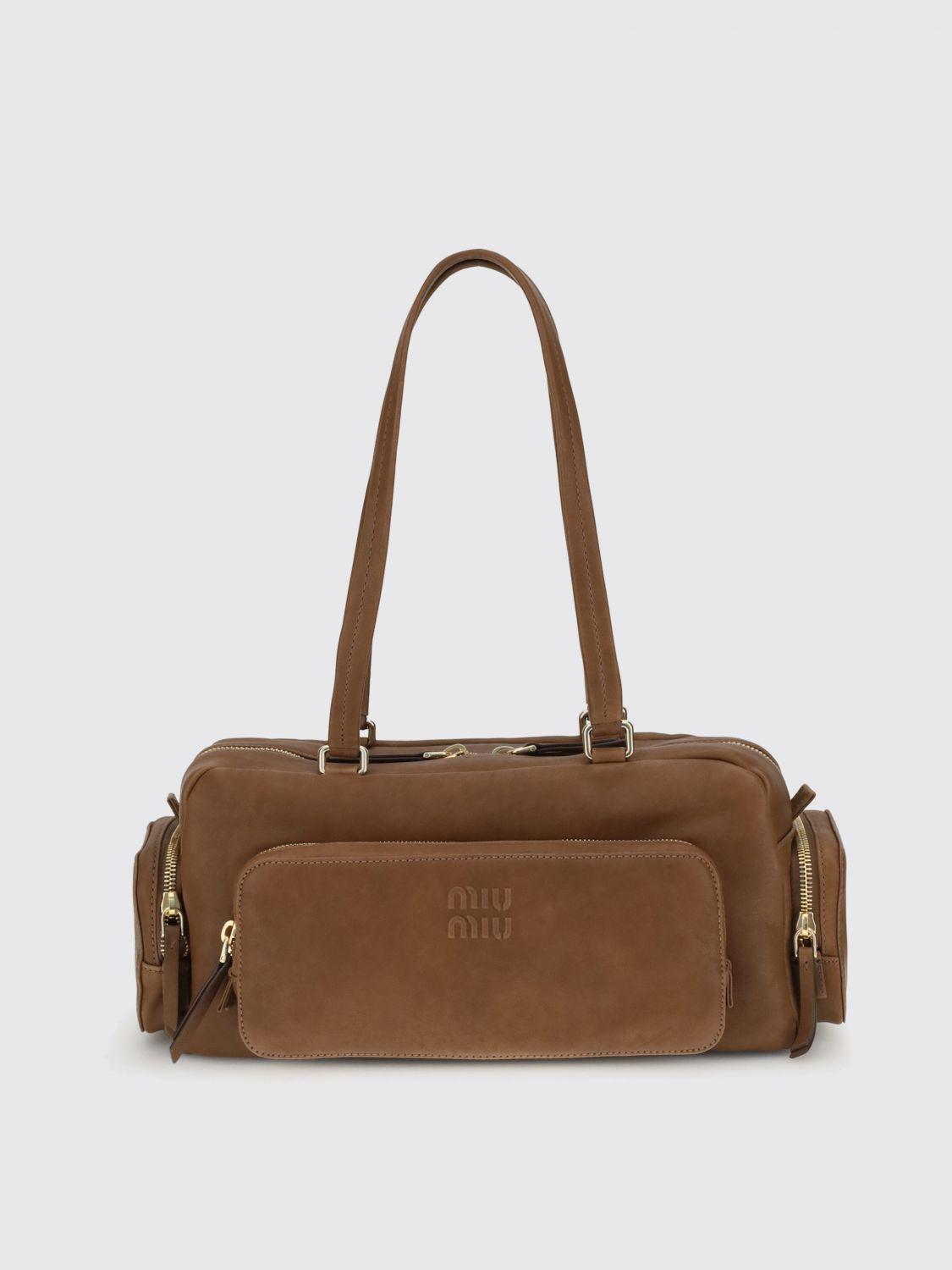 バッグ MIUMIU meatless logo shoulder bag Miu Miu Logo Shoulder Bag in Black Leather