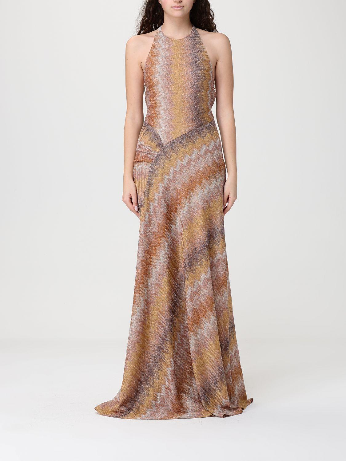 green emerald velvet dress Missoni M Pastel Green and Pink Gold Stripe Knit Sleeveless Maxi Dress