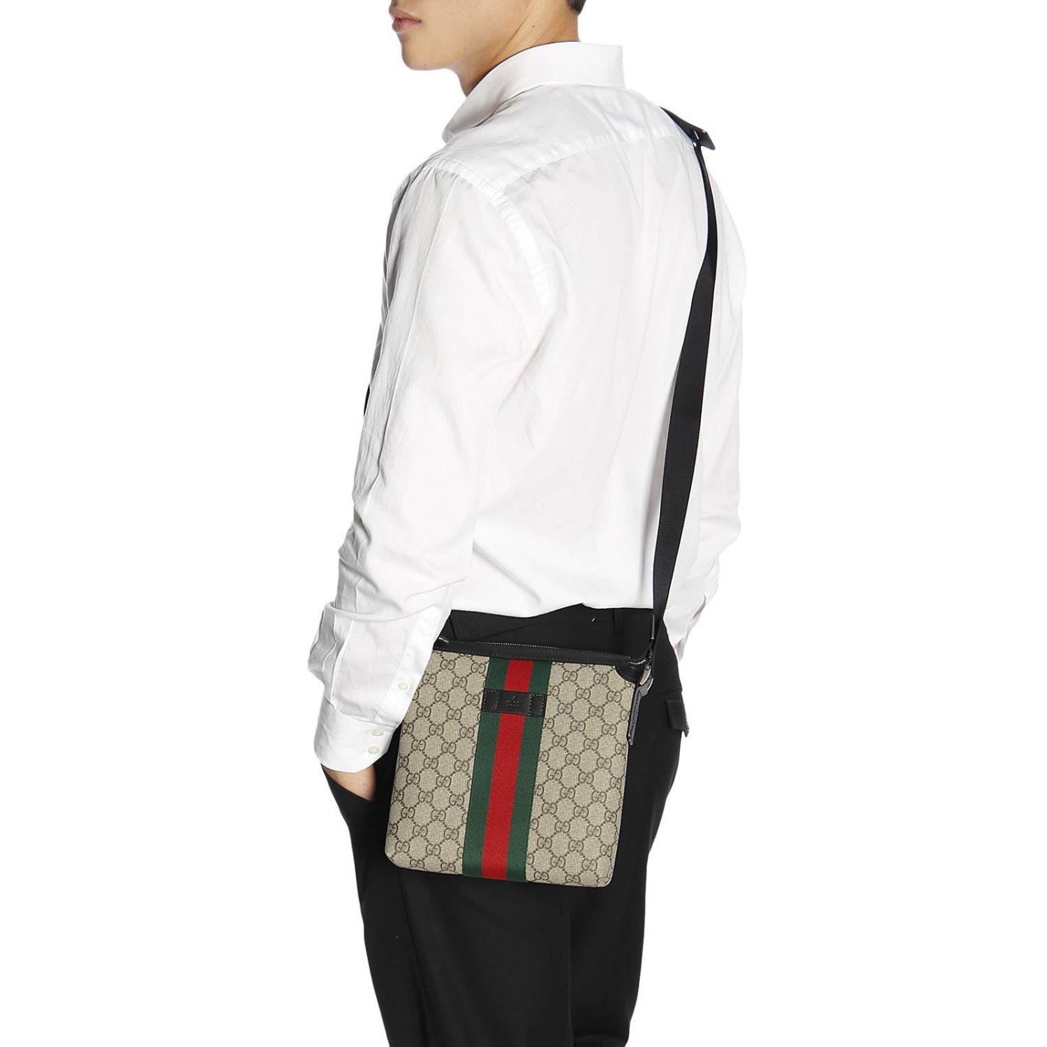 Gucci Supreme Coated Canvas Web Flat Messenger Bag