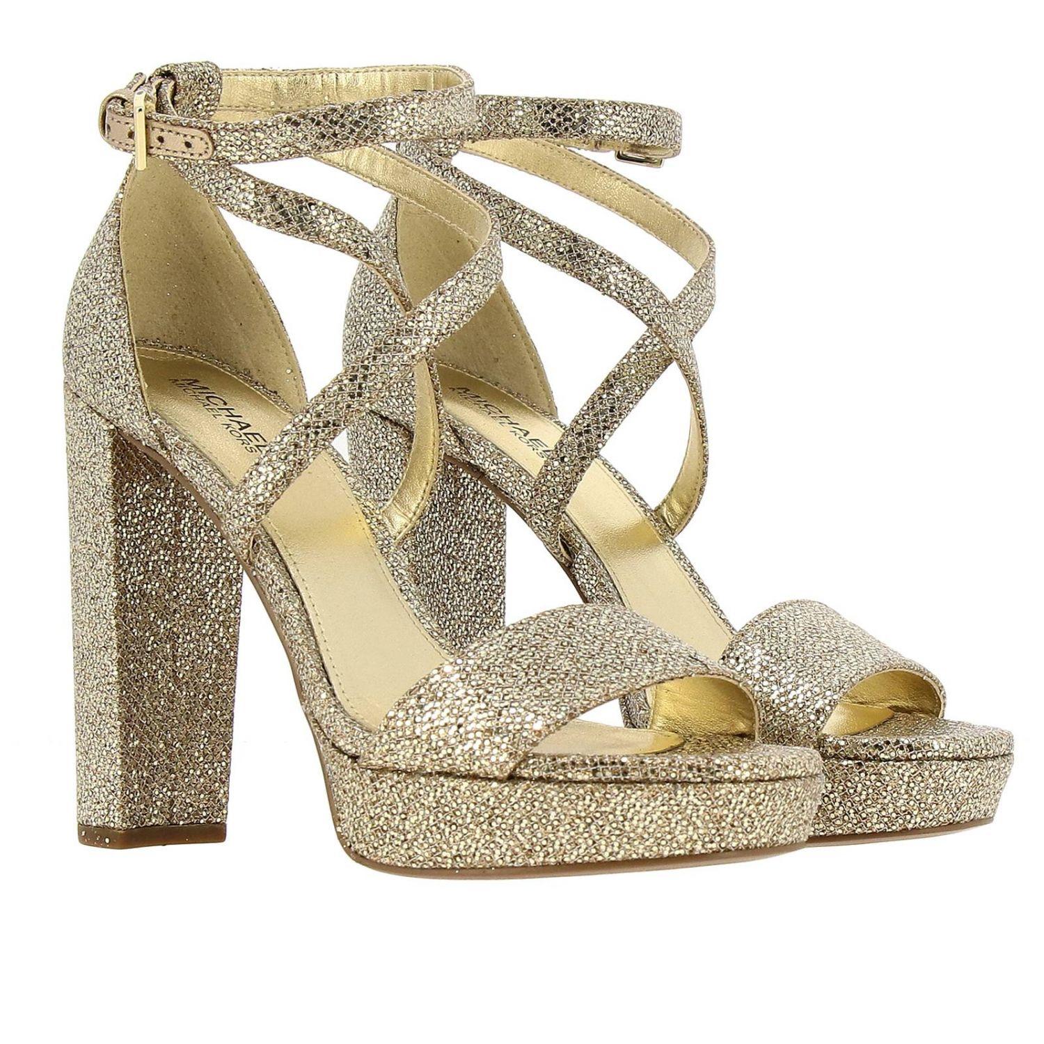 MICHAEL Michael Kors Rubber Charlize Platform Sandals in Gold (Metallic ...