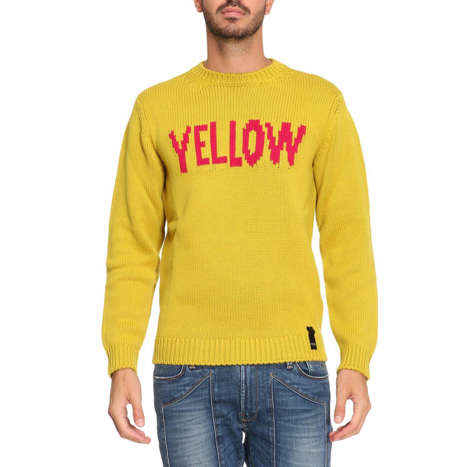 Fendi Wool Sweater Men in Yellow for 