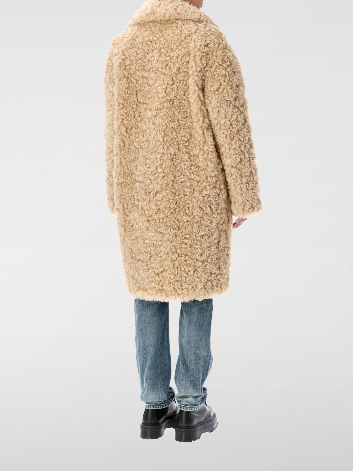 Stand Studio Mantel Kunstfell Beige Stand Studio Fellmäntel Für