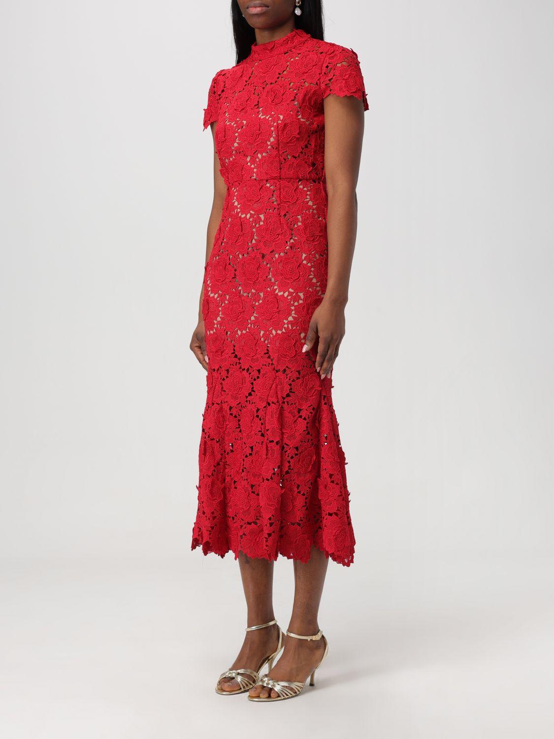 Self portrait shop red midi dress