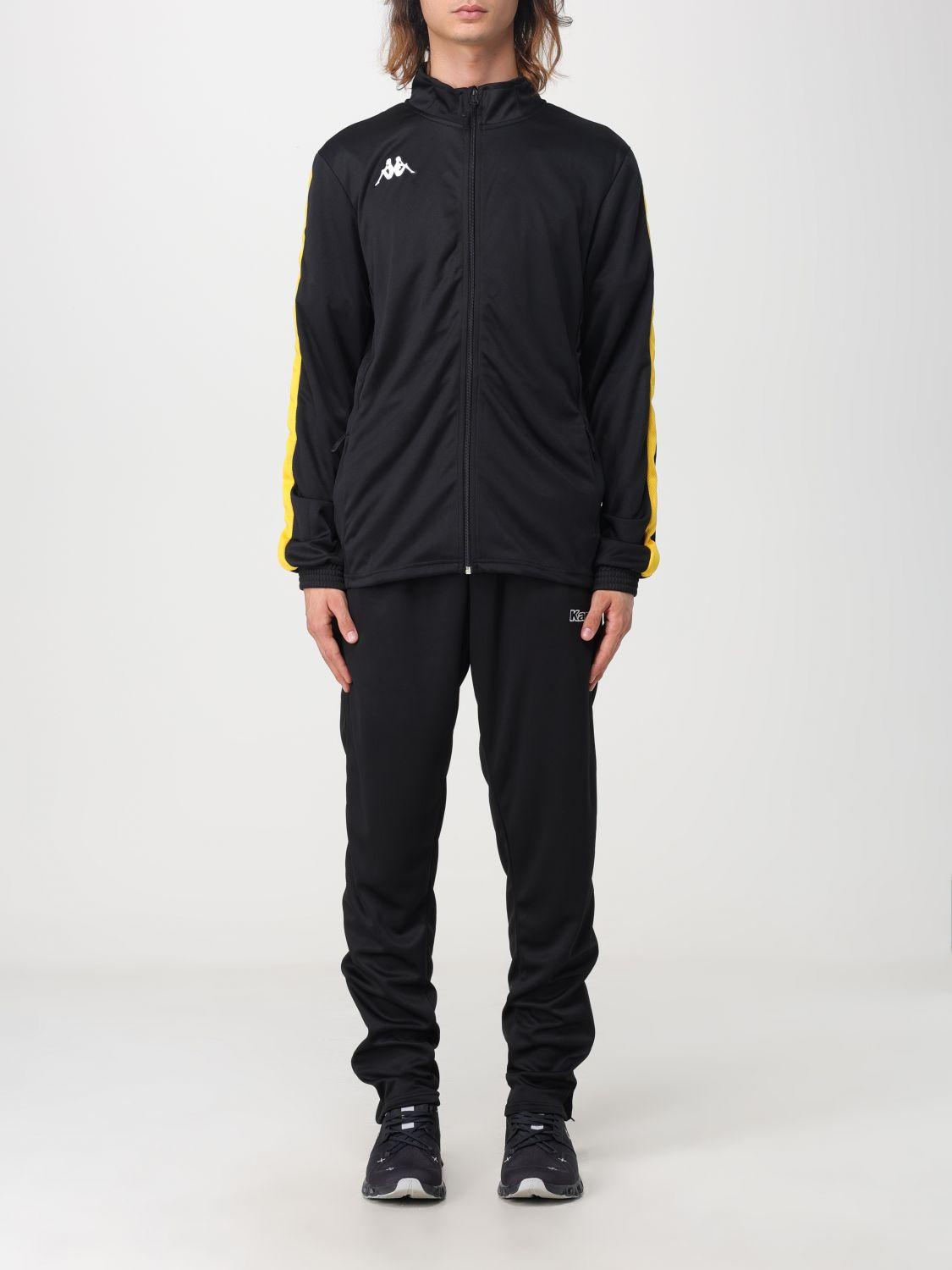 Kappa black best sale and yellow tracksuit
