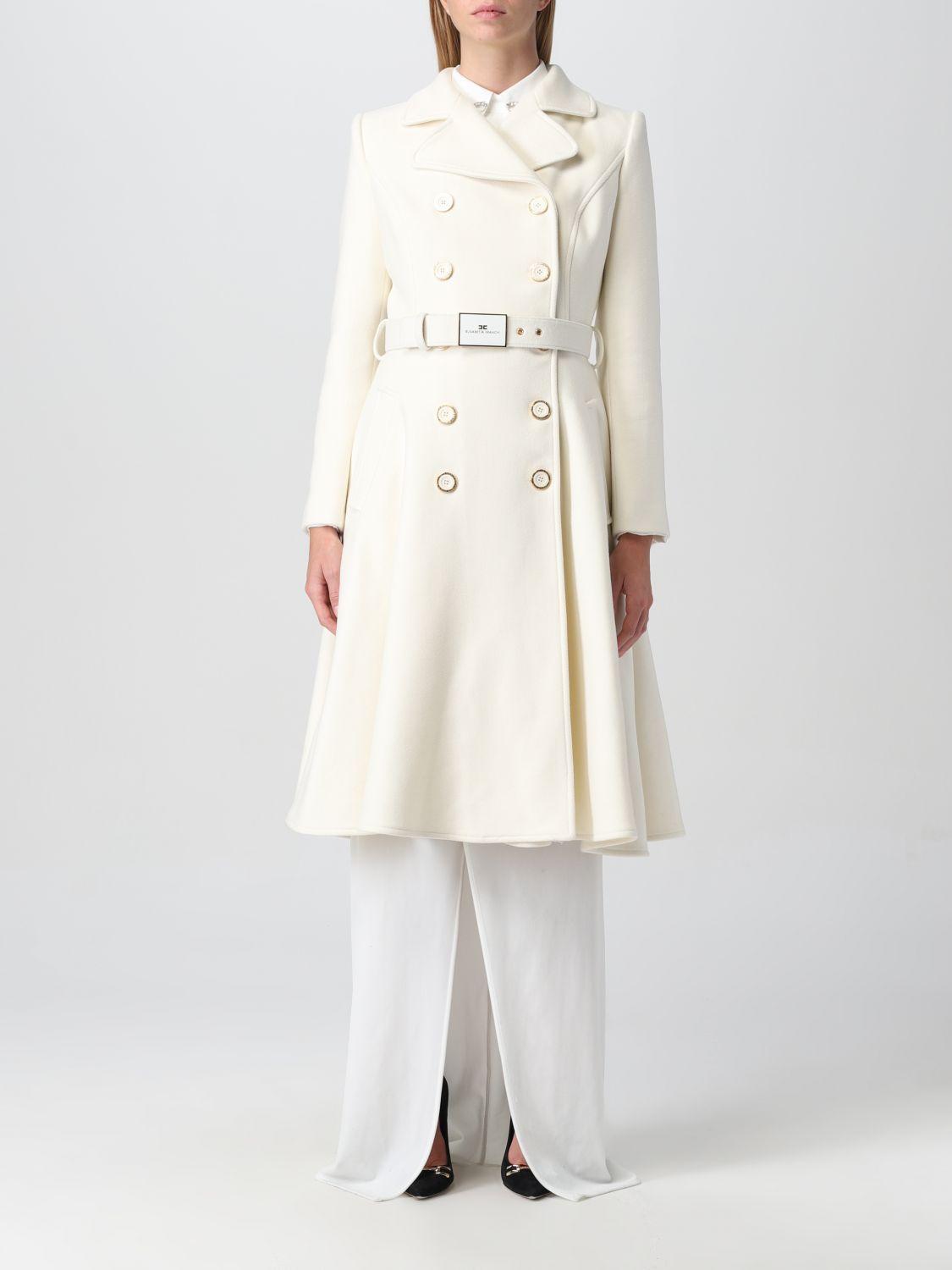Elisabetta Franchi Coat in White Lyst