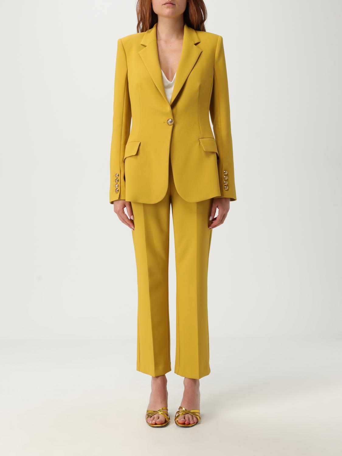セットアップ ELISABETTA FRANCHI Women Suits LAB75951E2DJ4 Yellow ELISABETTA FRANCHI CEDAR BELTED JUMPSUIT – FerrarisBoutique