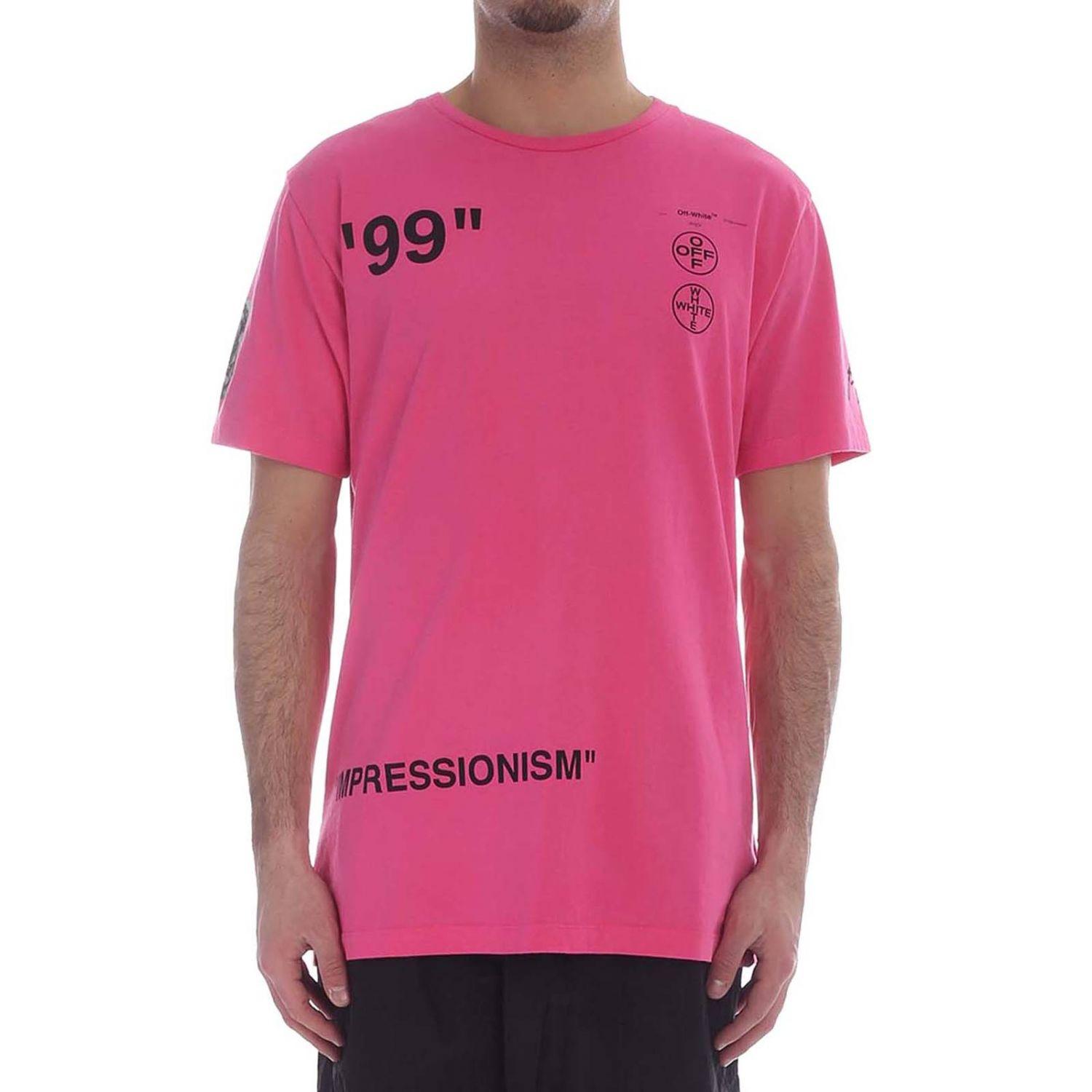 Off-White c/o Virgil Abloh Cotton Boat T Shirt in Pink for Men - Lyst