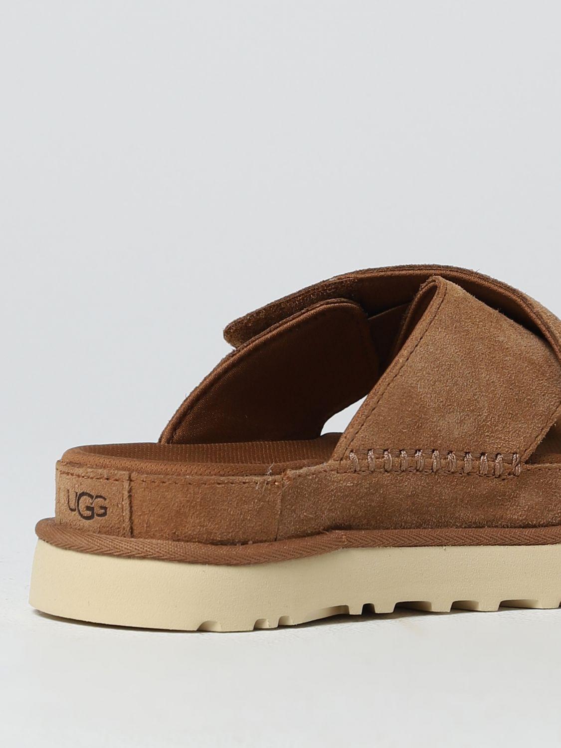 UGG Flat Sandals in Brown | Lyst