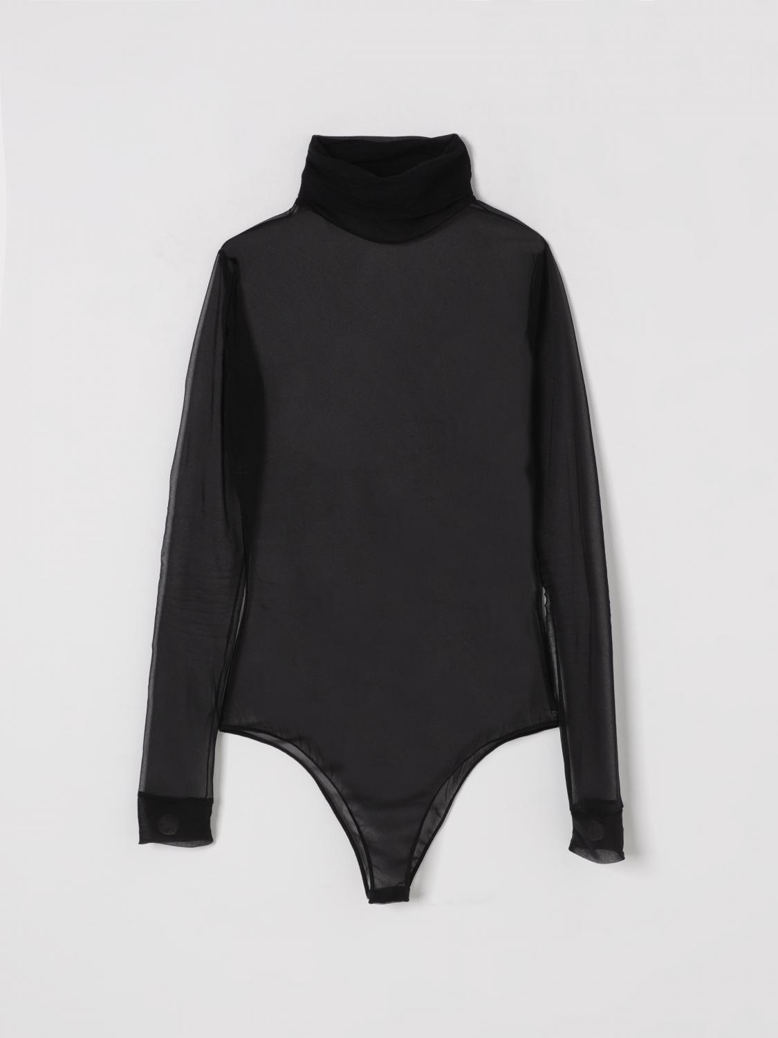 Tシャツ・カットソー MAISON MARGIELA Black Stretch Nylon Bodysuit Stretch bodysuit in black - Maison Margiela | Mytheresa