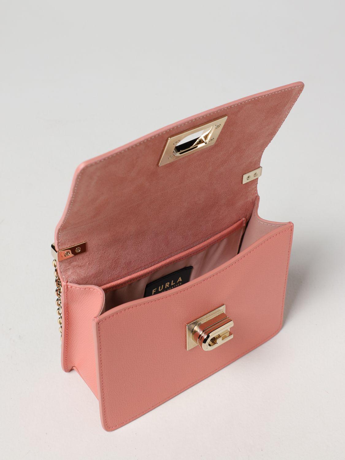 Furla 1927 Bag In Micro-grained Leather in Pink