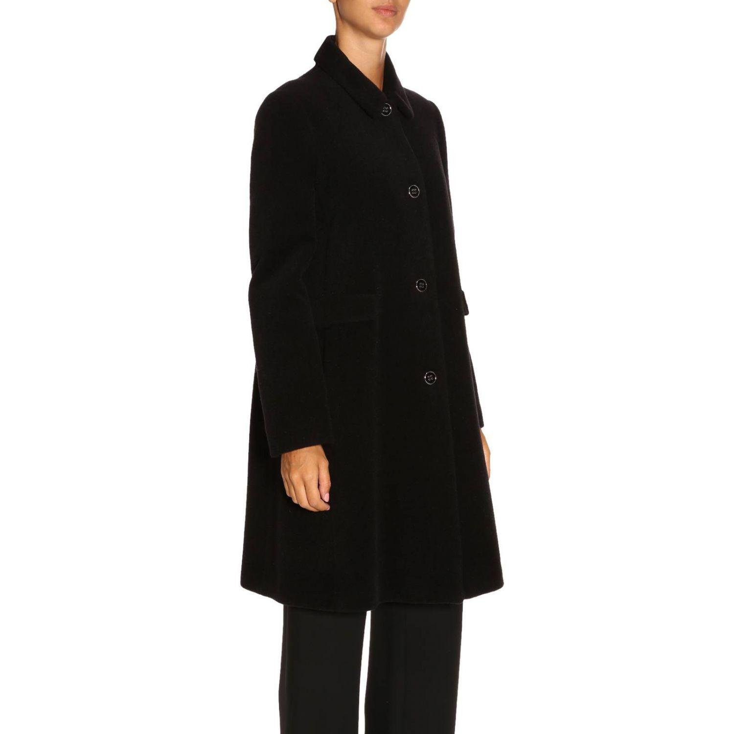 armani black coat womens