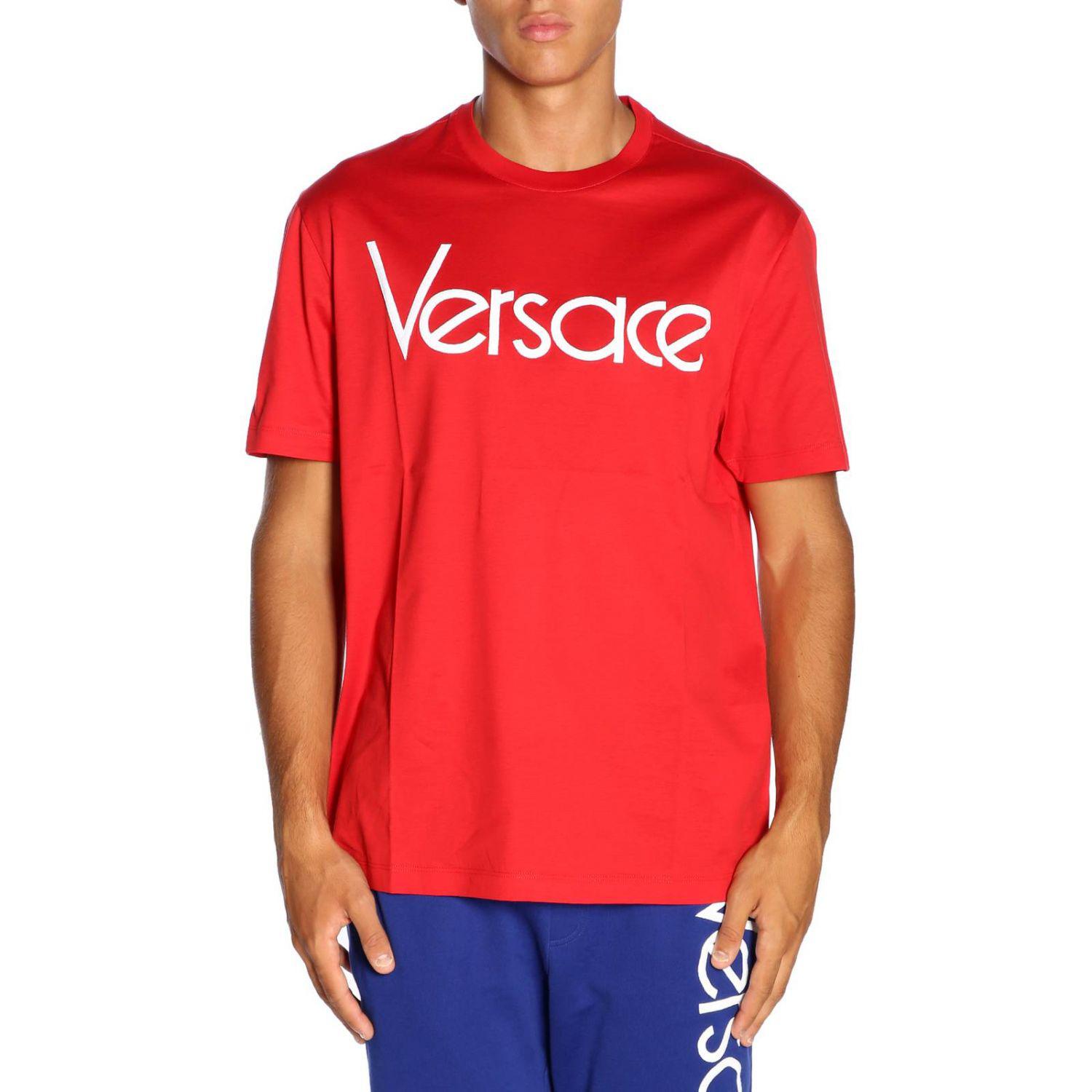Versace Cotton Red Vintage Logo T-shirt for Men - Lyst