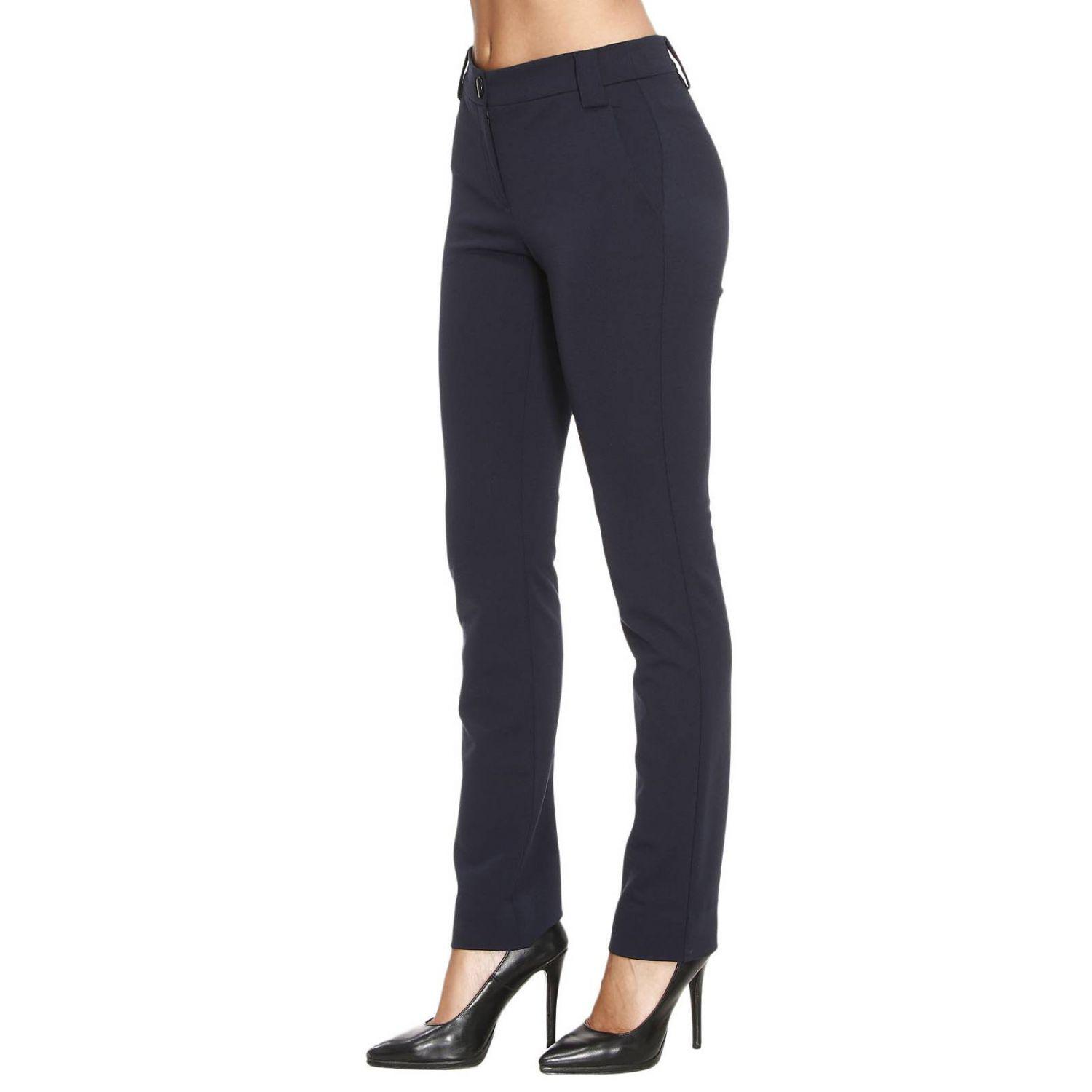 Emporio Armani Synthetic Pants Women in Blue - Lyst