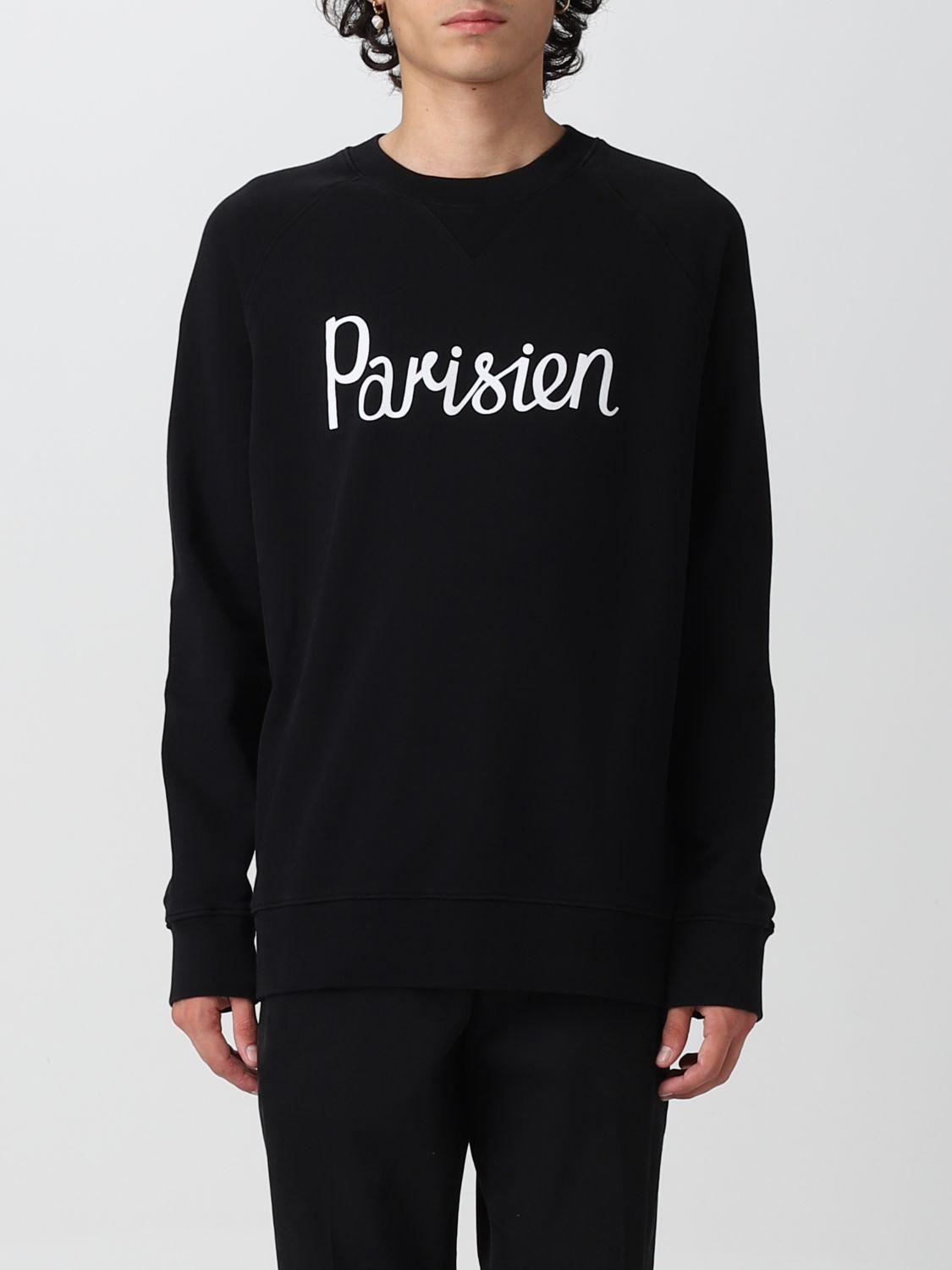 Maison Kitsuné Black Cotton Sweatshirt for Men Mens Clothing Activewear Save 8% gym and workout clothes Hoodies 