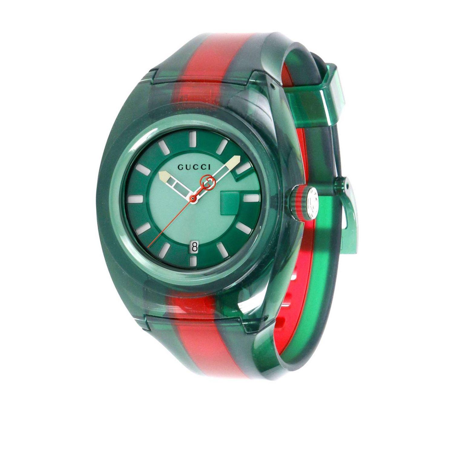 Gucci Rubber Sync Watch in Green for Men | Lyst