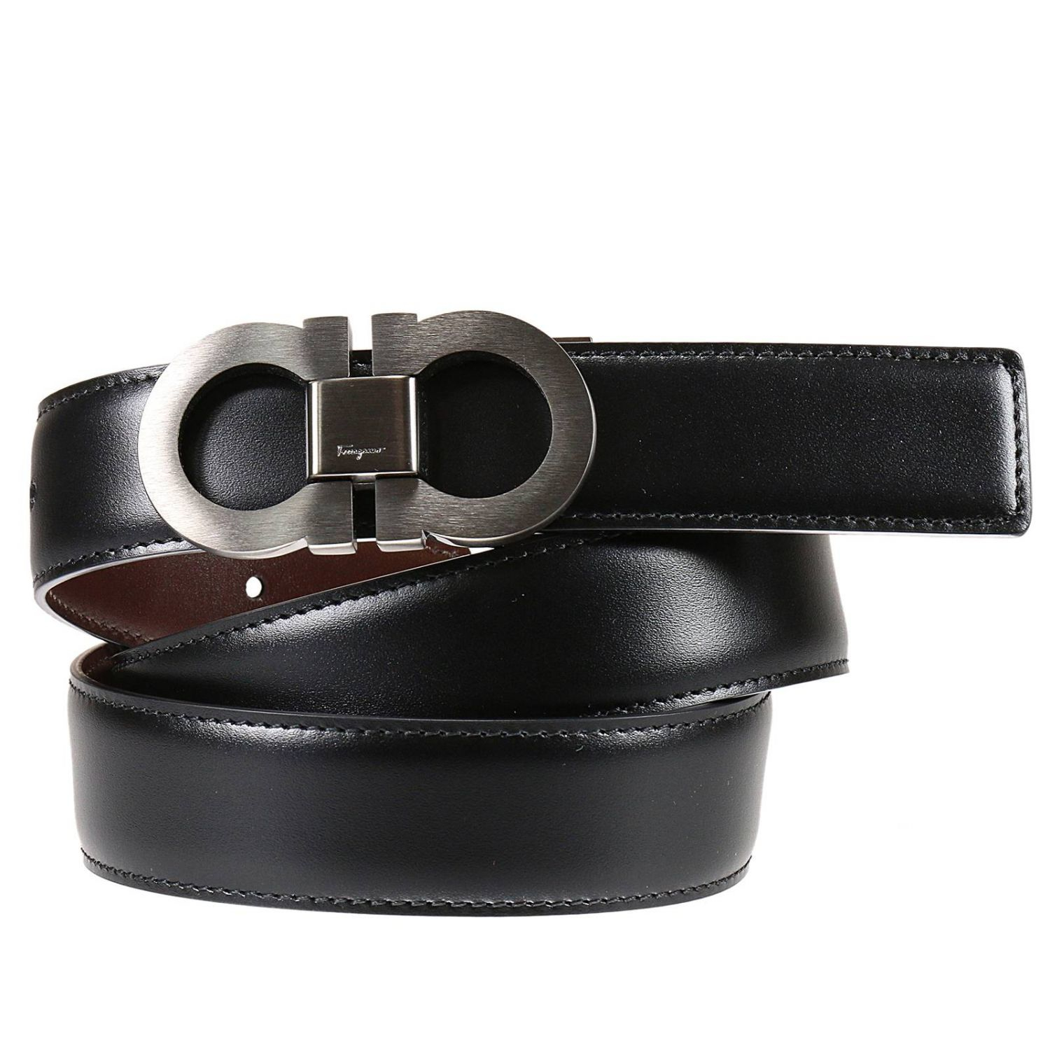 Ferragamo Leather Men&#39;s Belts in Black for Men - Lyst