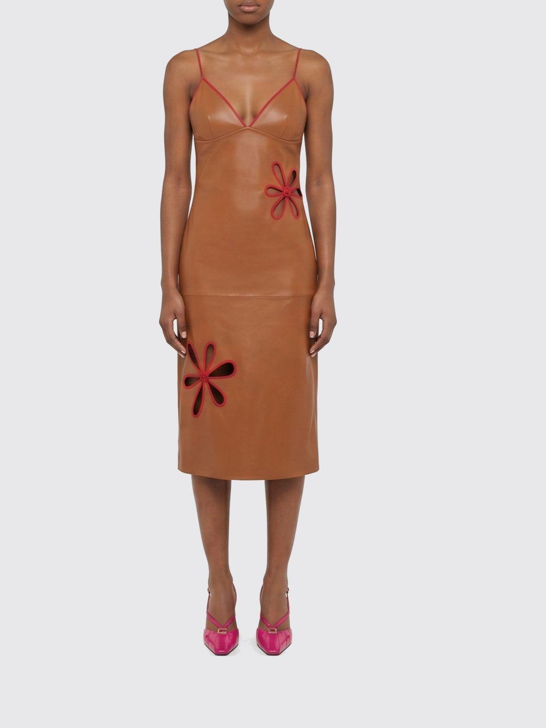 fendi leather dress Fendi Strapless leather peplum midi dress Luisa World