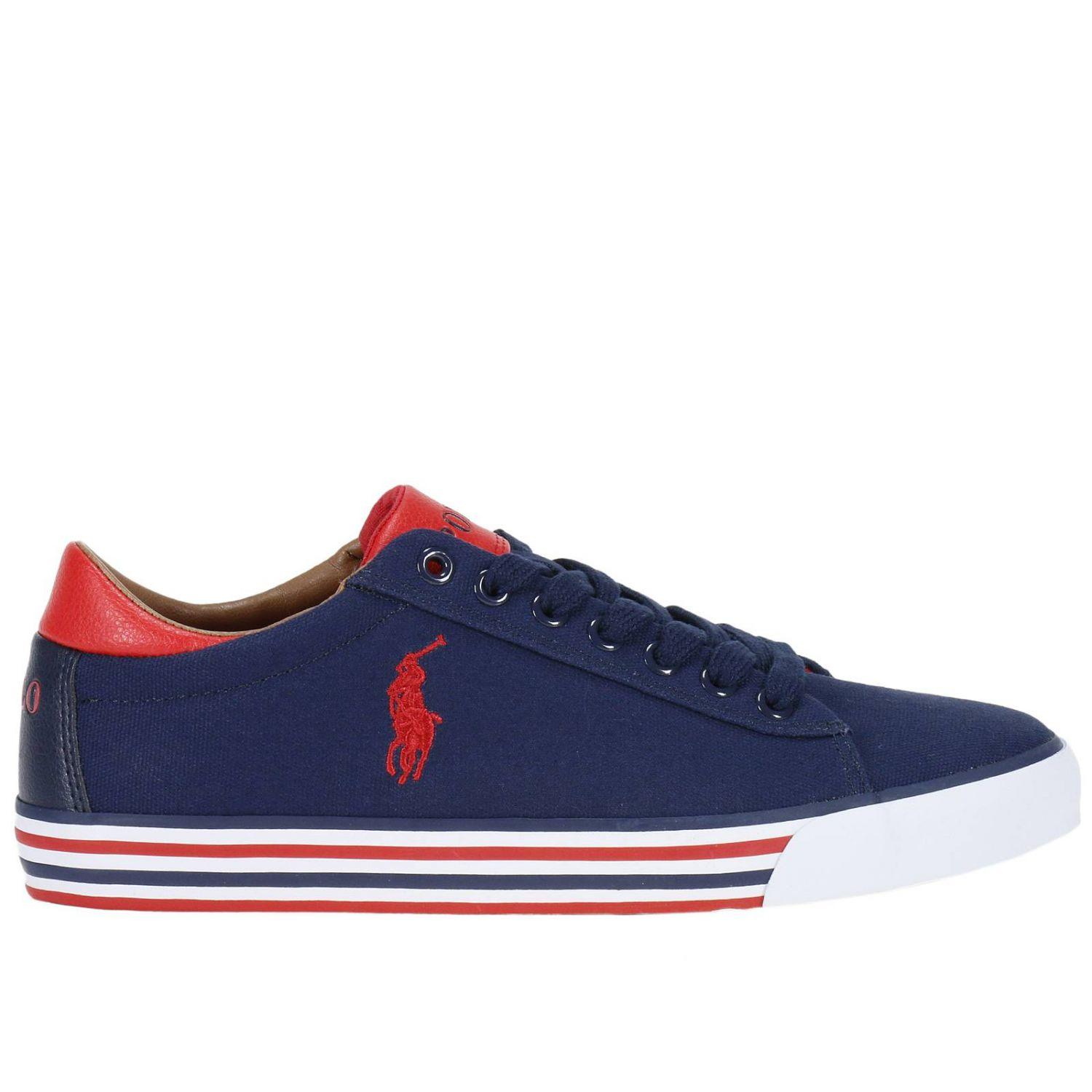 red white and blue polo shoes