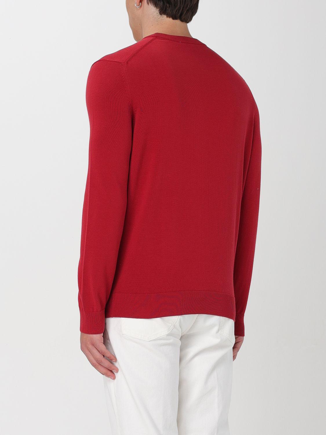 Mens red lacoste jumper hot sale