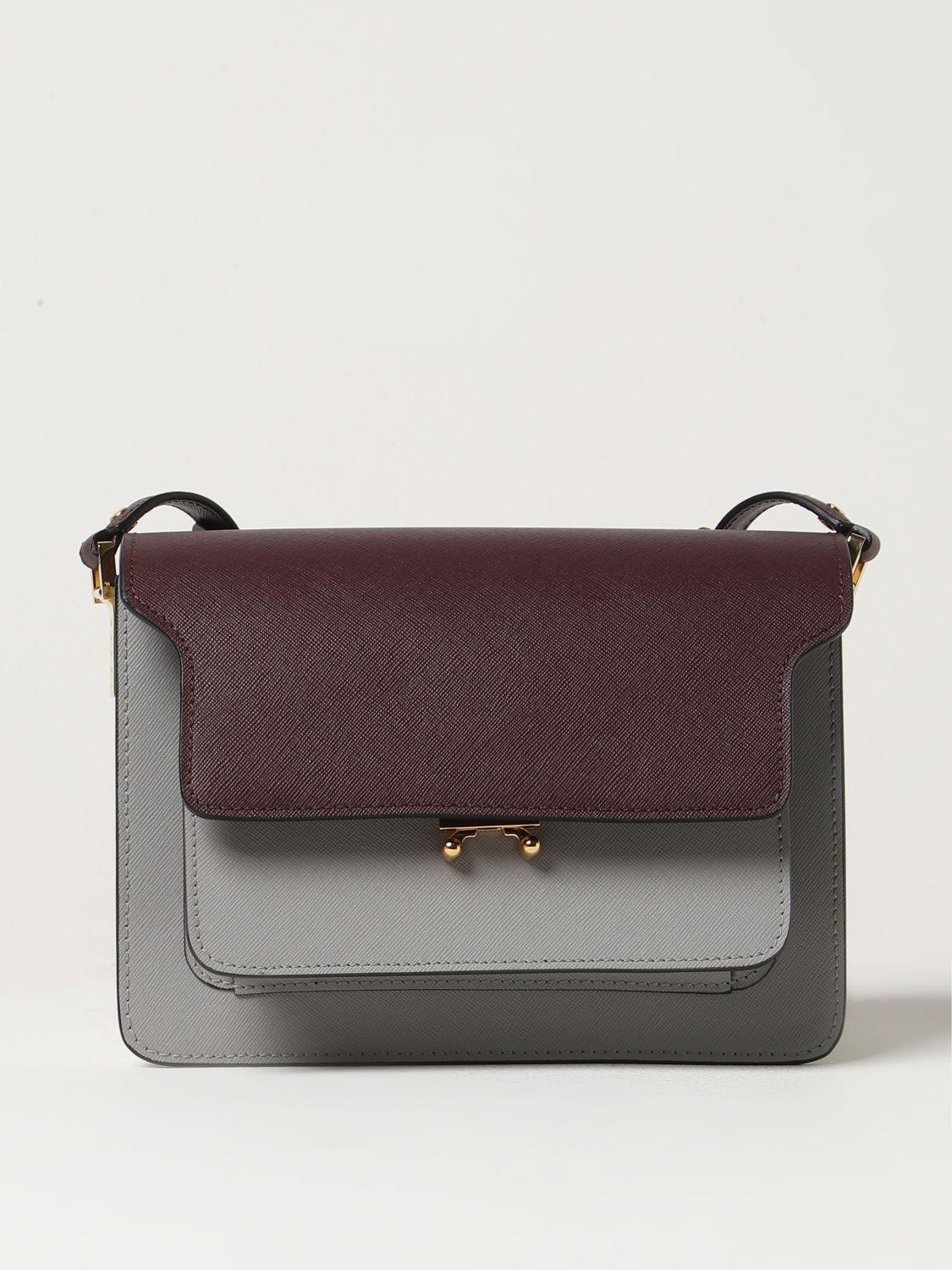 MARNI: Trunk bag in saffiano leather - Dove Grey