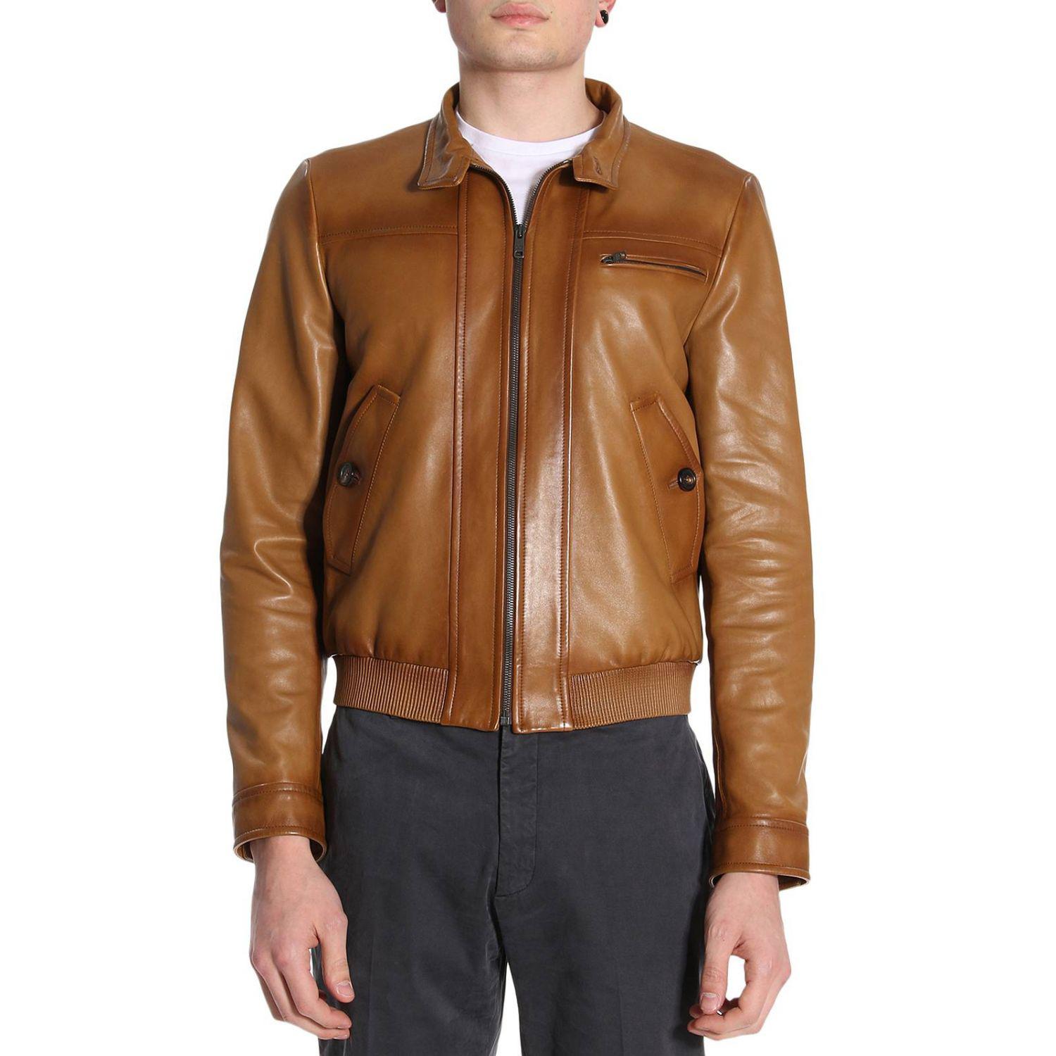 prada brown leather jacket