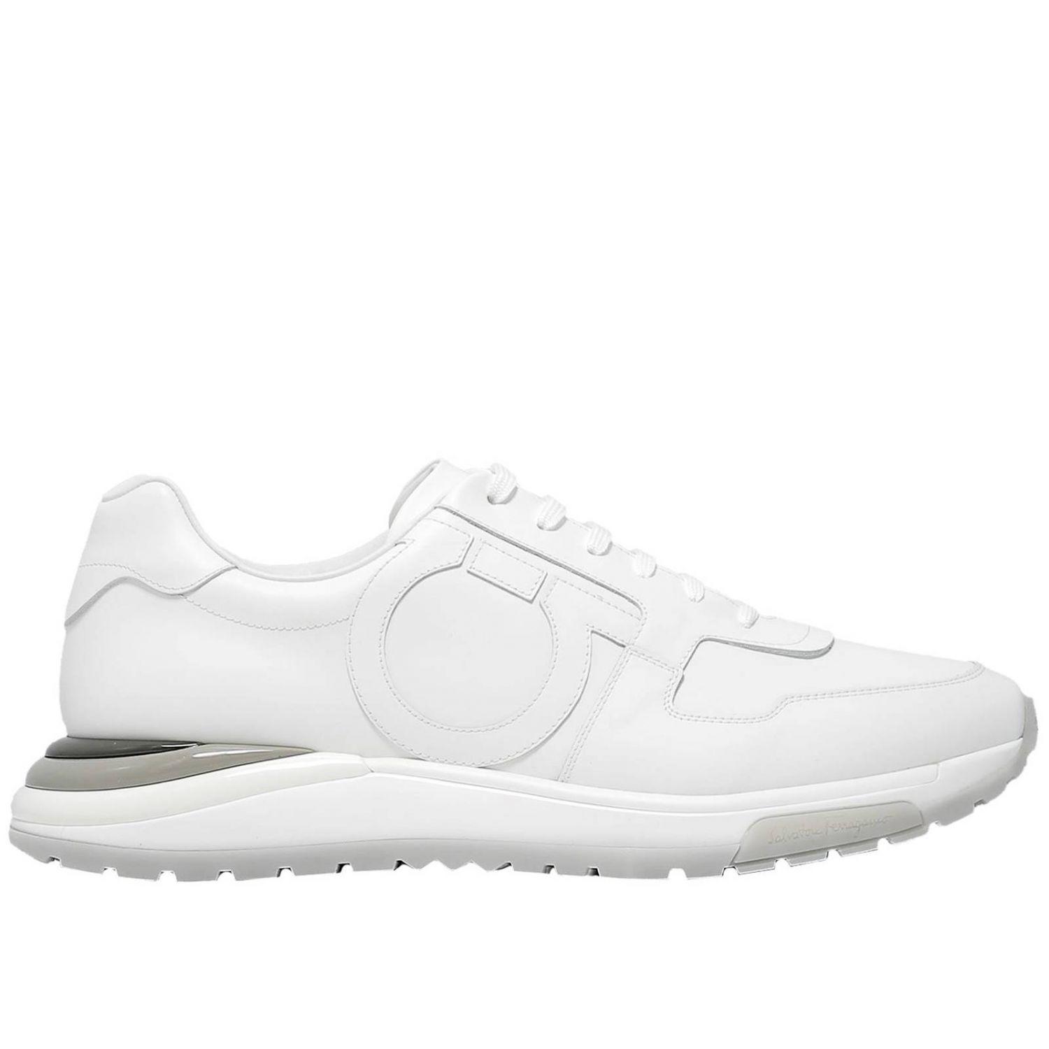 white ferragamo sneakers