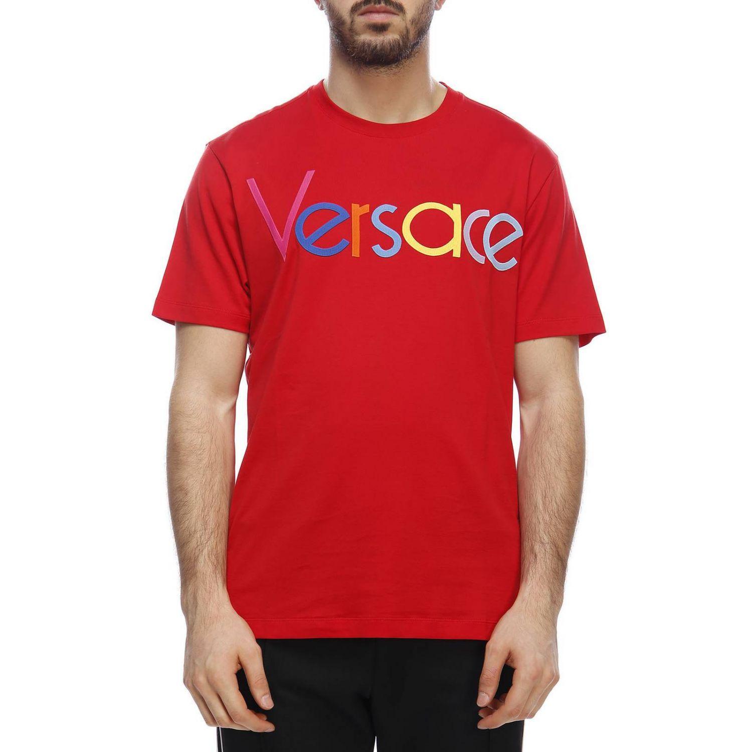 mens red versace t shirt