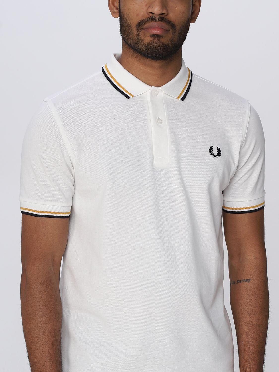 Fred Perry Polo Shirt in White for Men | Lyst