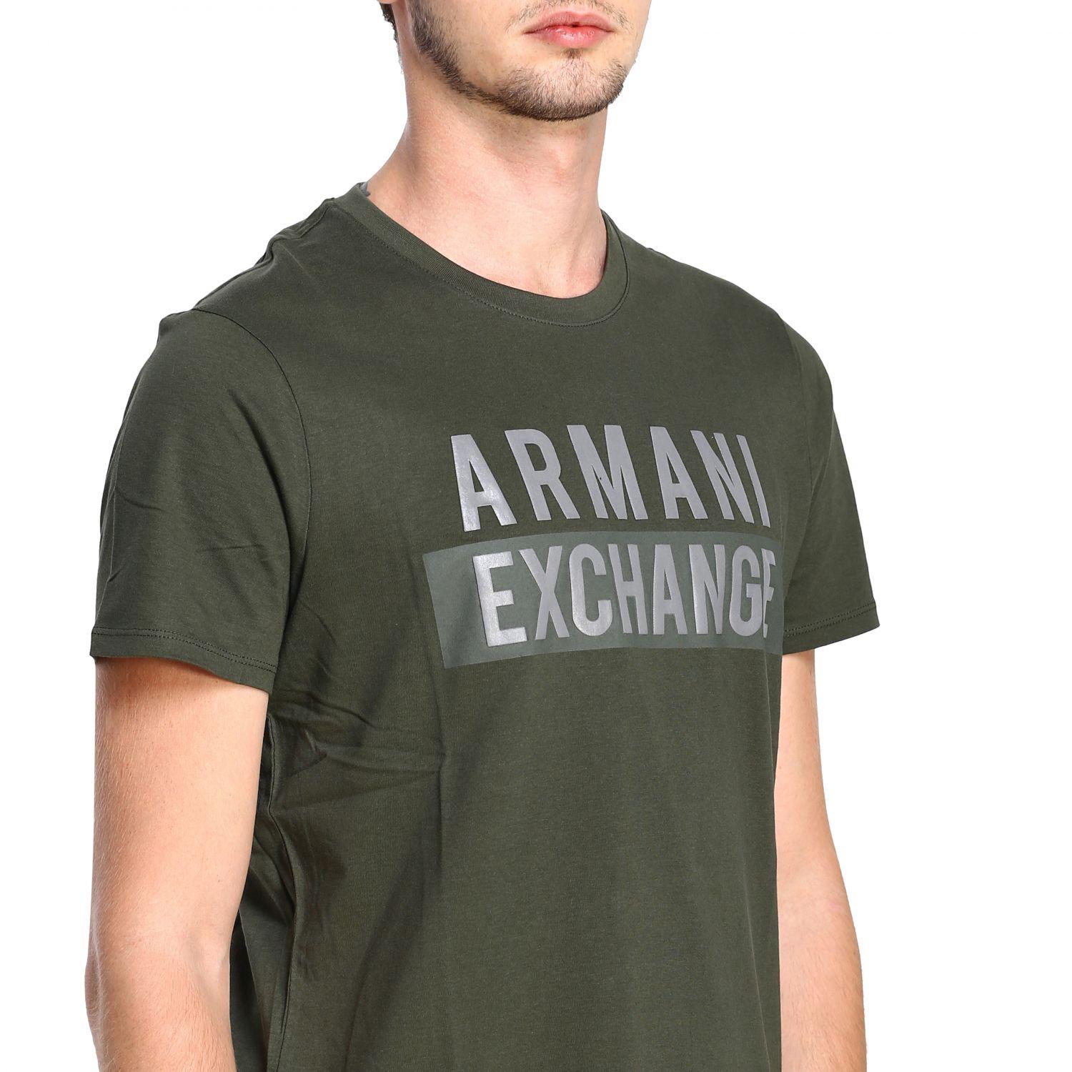 Armani Exchange Shortsleeved Tshirt With Maxi Logo in Military (Green