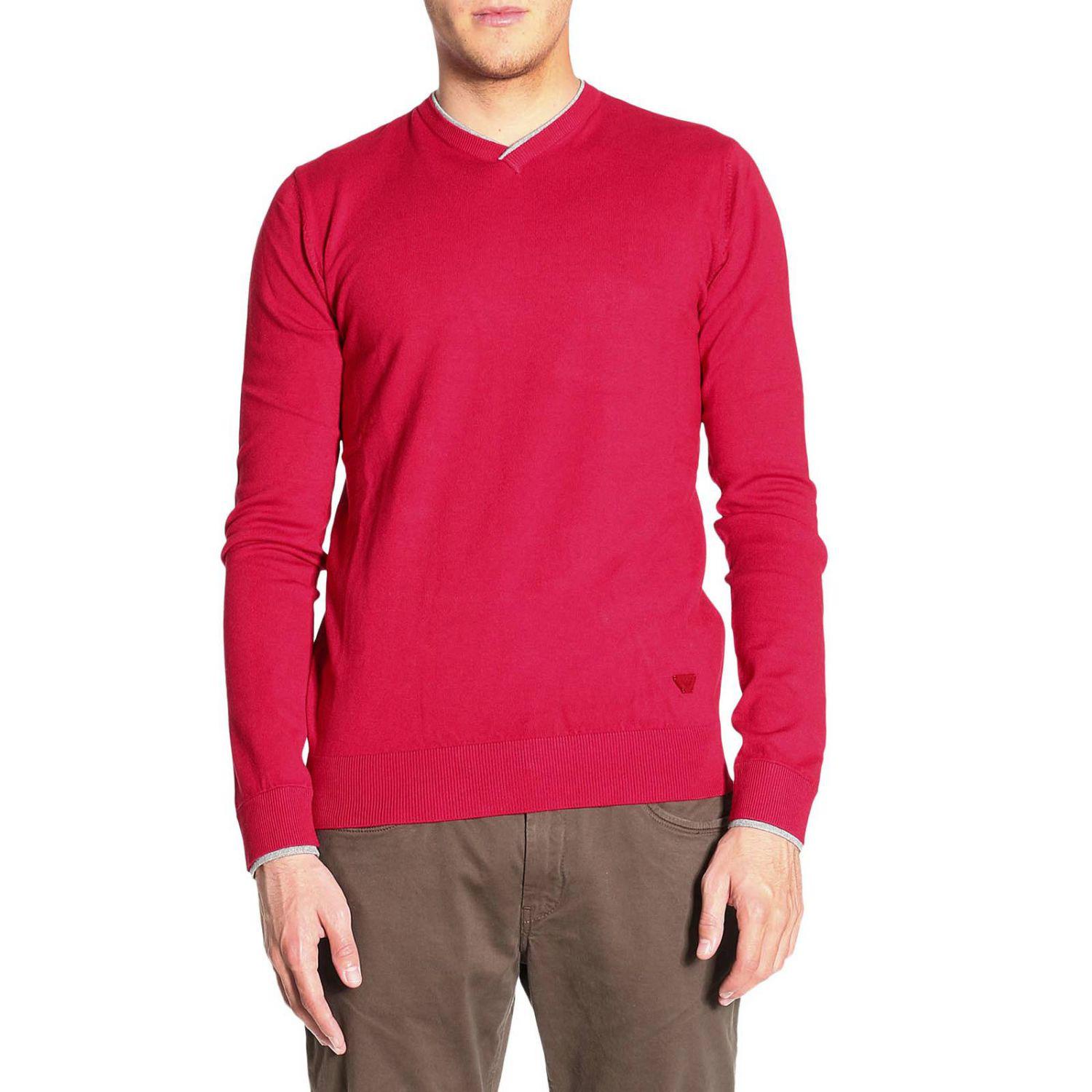 Armani Jeans Synthetic Sweater Men in Red for Men - Lyst