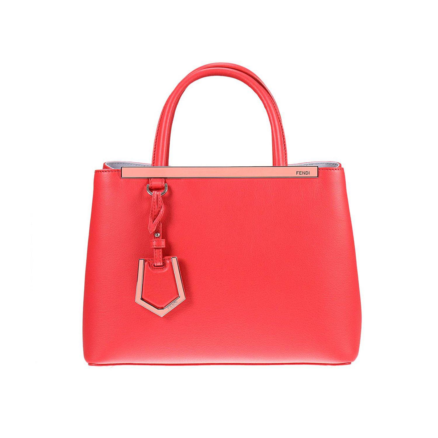 Fendi Leather Tote Bag in Red - Lyst