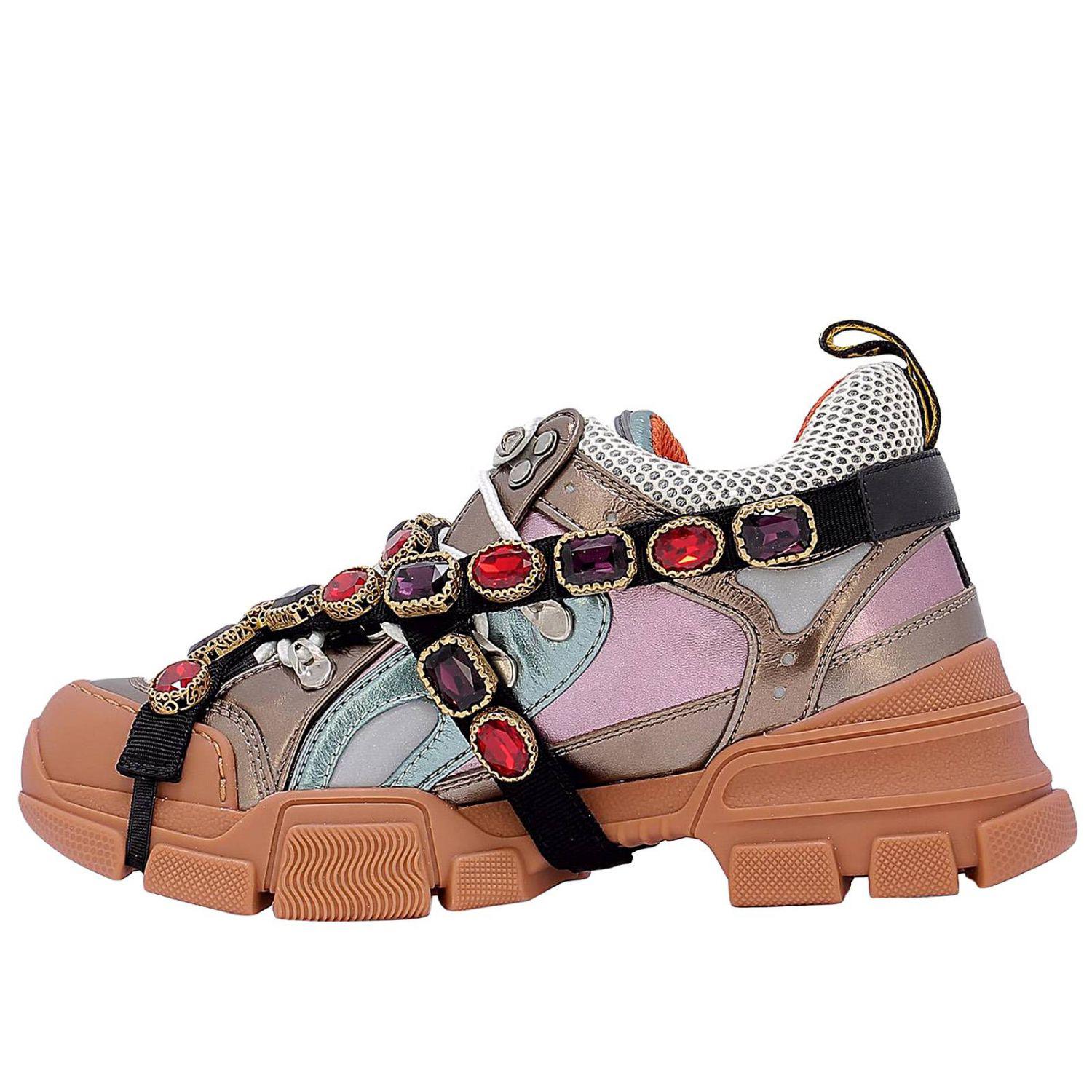 Gucci Leather Sneakers Women in Gold (Metallic) Lyst