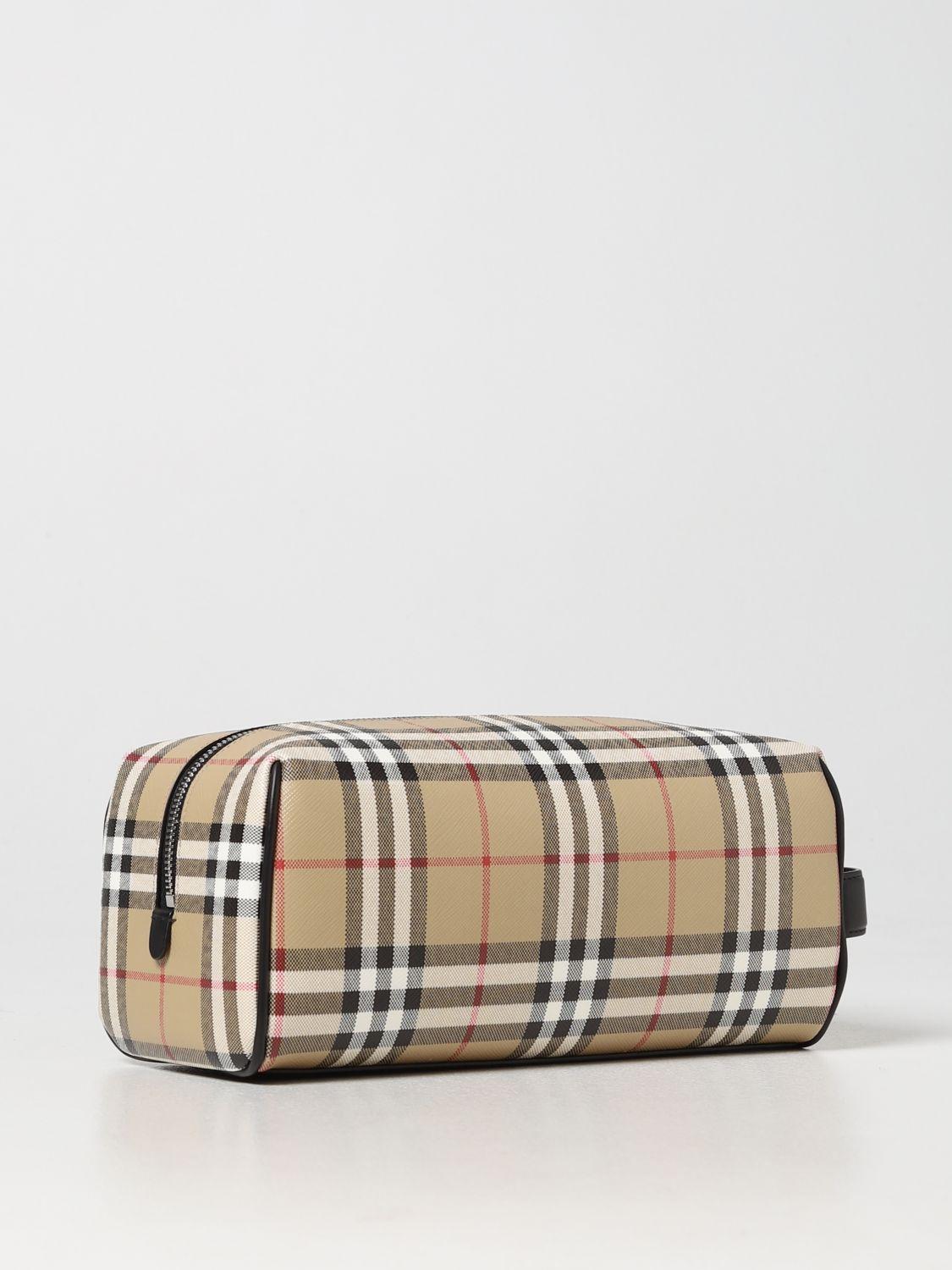 Burberry Beauty Case With Check Pattern in Natural for Men | Lyst