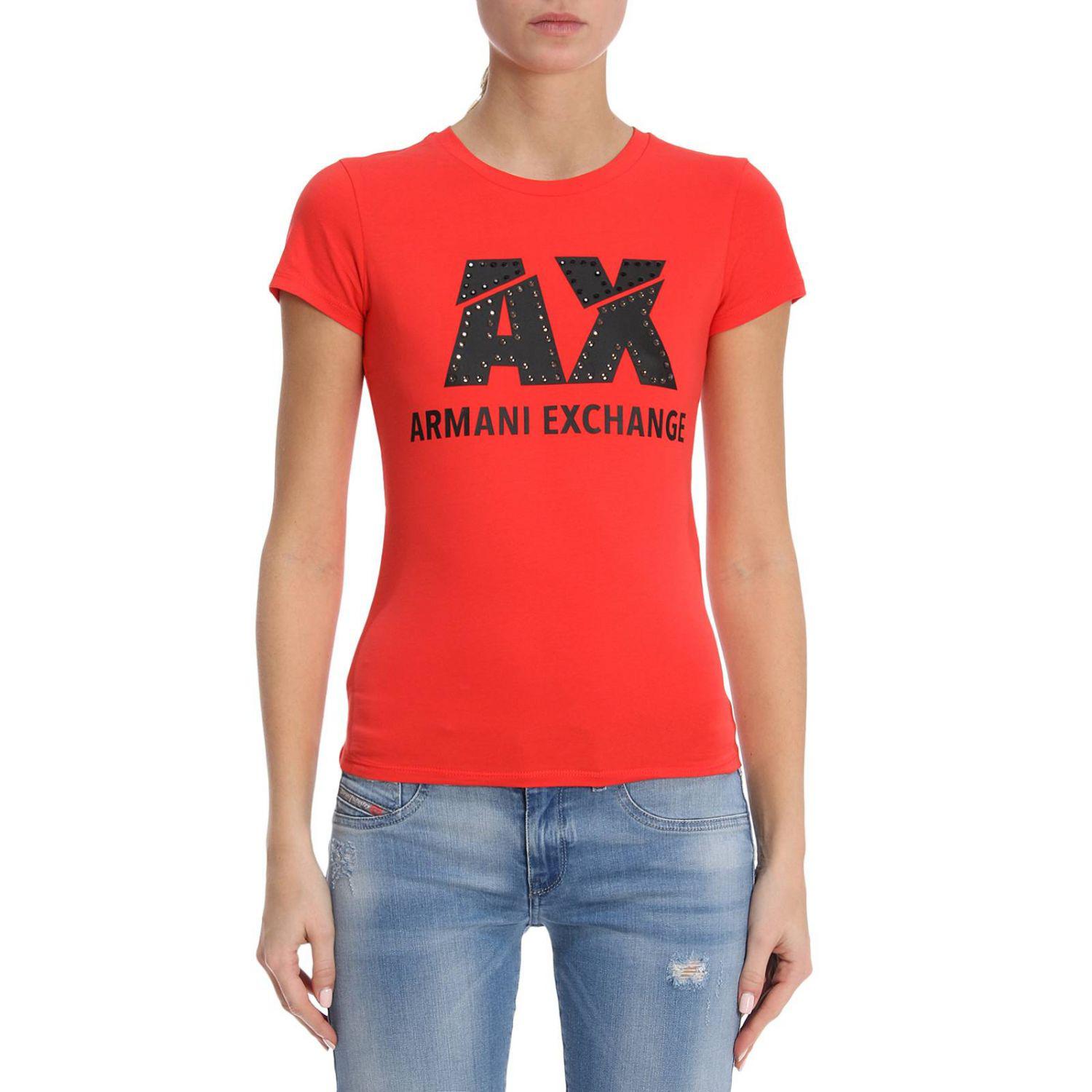 Armani Exchange T-shirt Women in Red - Lyst