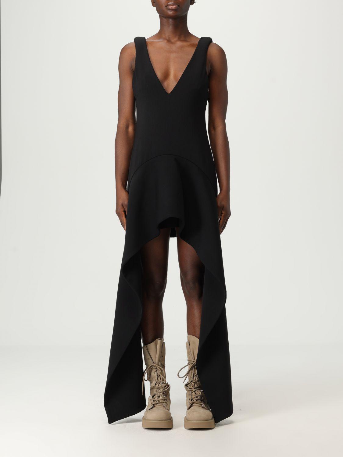 ワンピース J W ANDERSON Black triacetate blend dress JW Anderson Women's Sleeveless Ruffle Dress - Black | Coggles