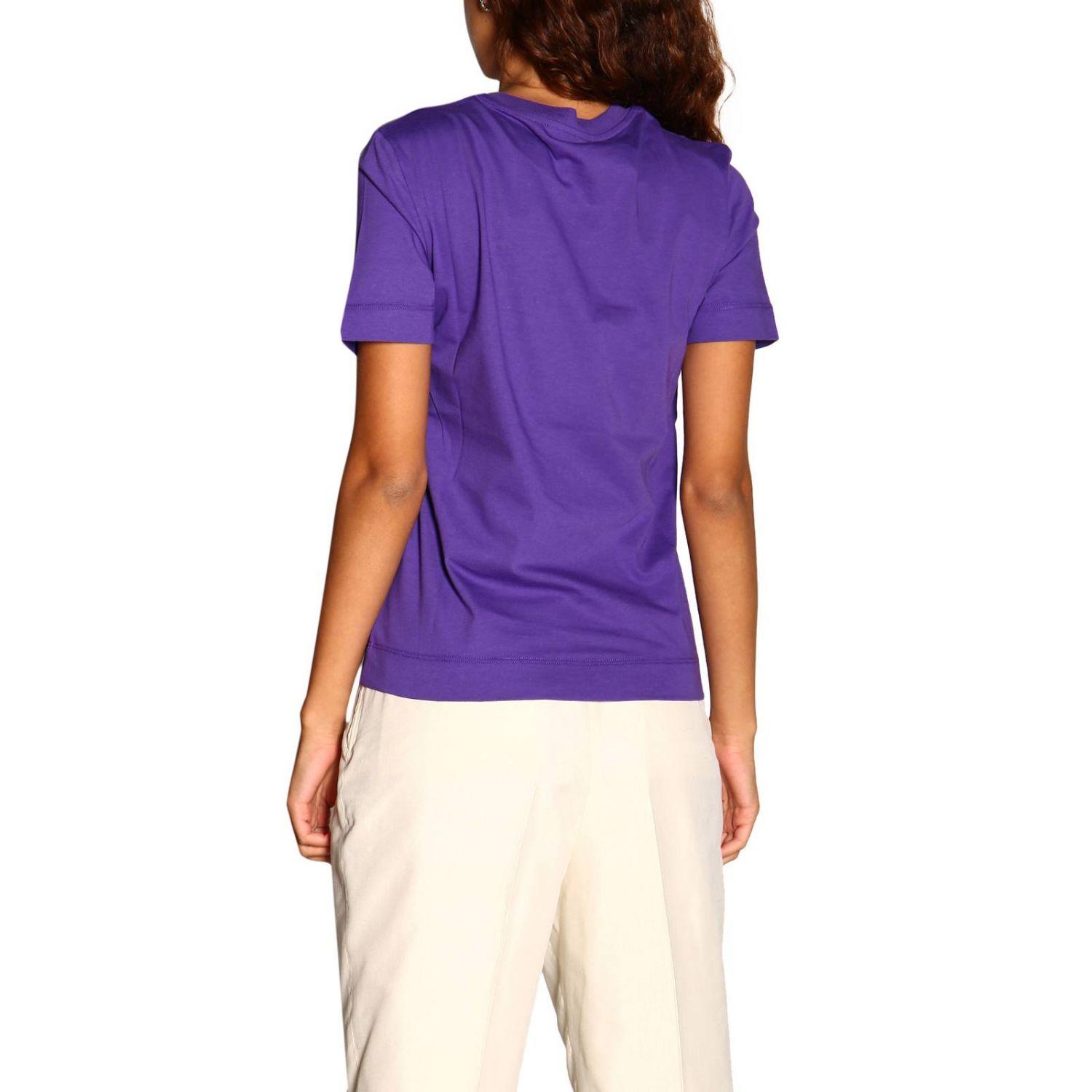 Emilio Pucci Cotton Short-sleeved T-shirt With Maxi Logo in Violet ...