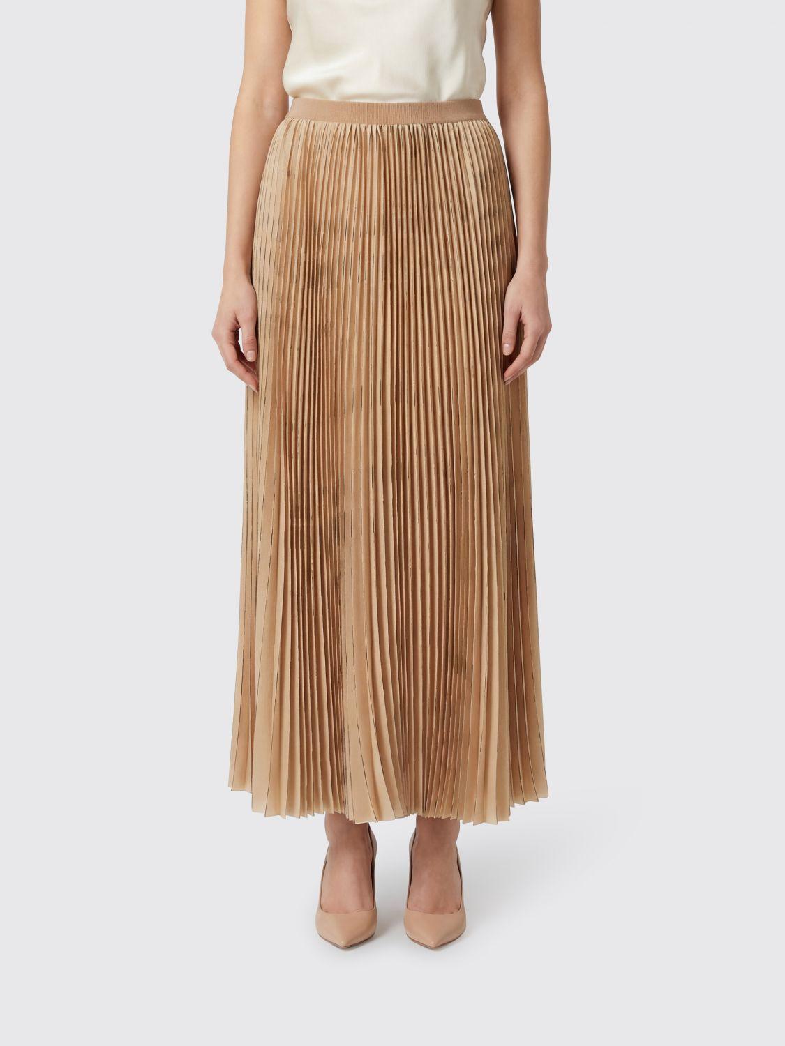 Fabiana Filippi Pleated Crepe Midi Skirt in Natural | Lyst