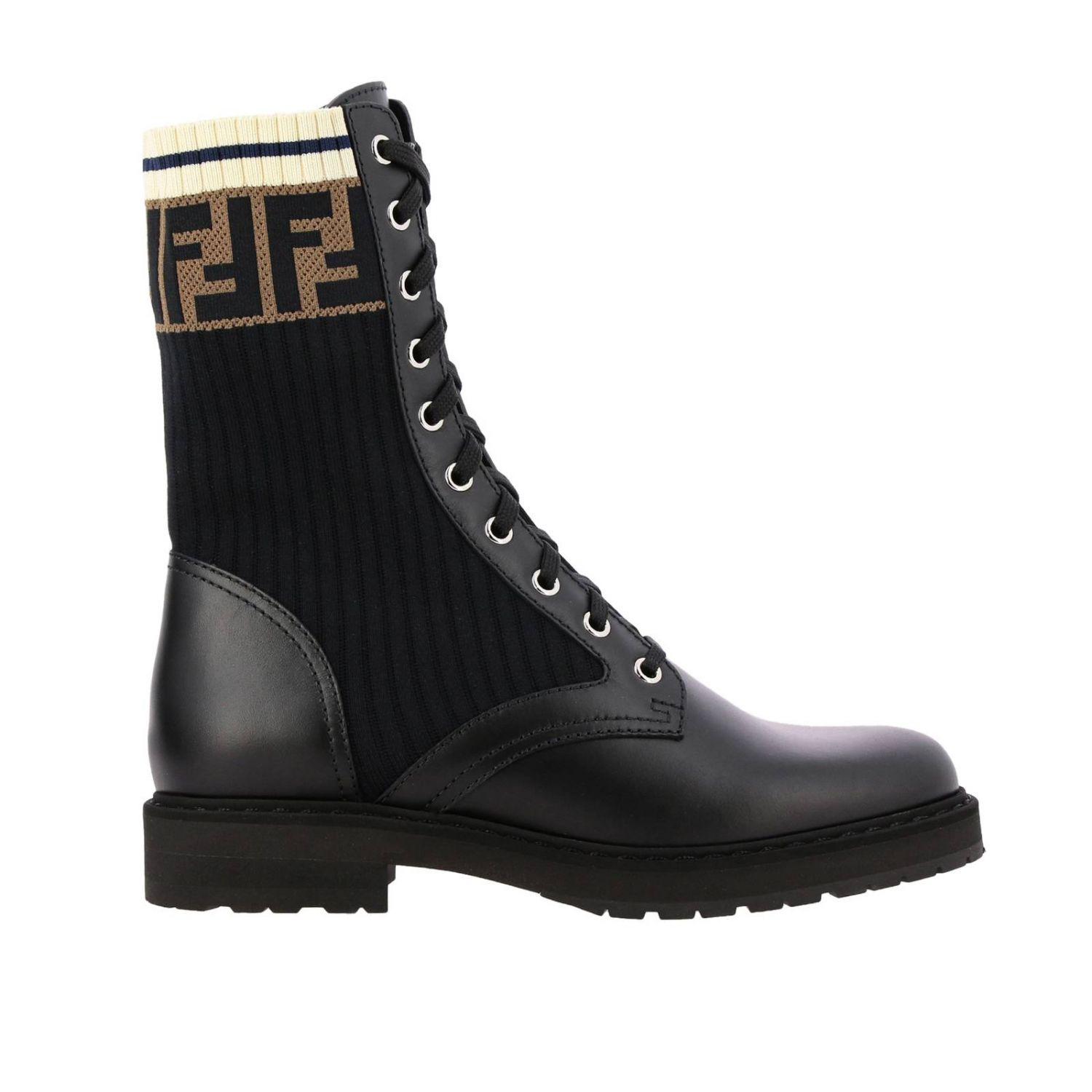 Fendi Rockoko 40 Black Leather Boots - Save 8% - Lyst