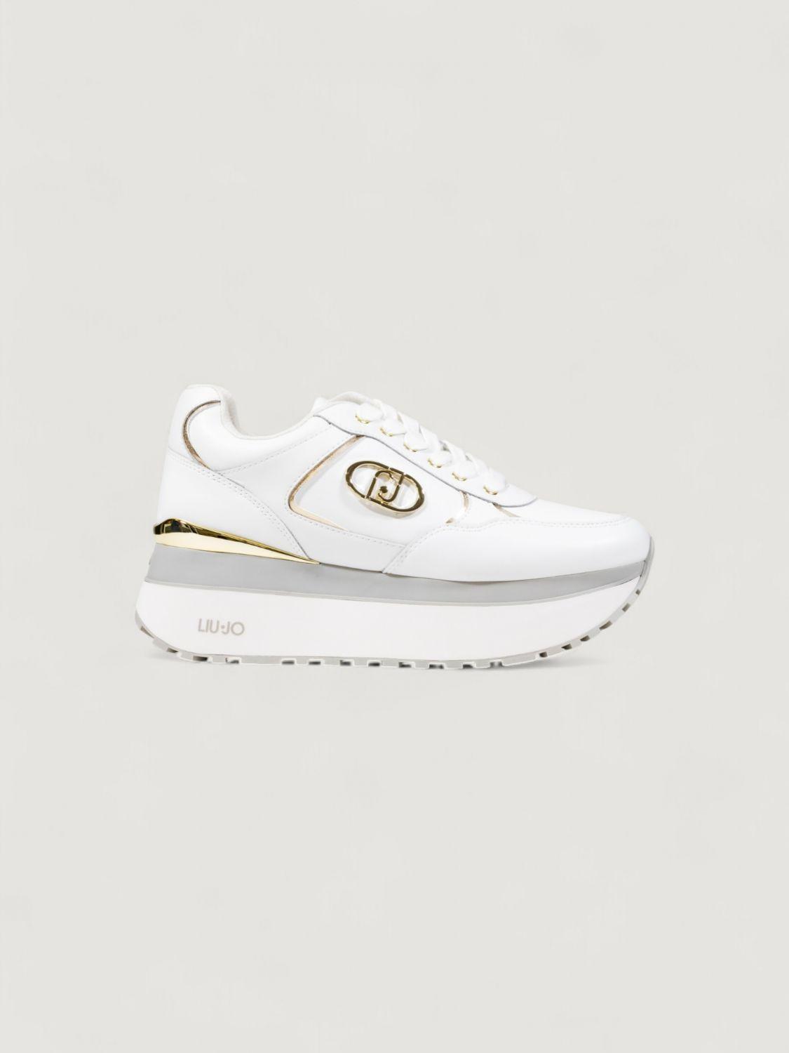 スニーカー LIU JO Woman Sneakers White BA5043P0102 01111 Leather sneakers with openwork logo colour white | Liu Jo