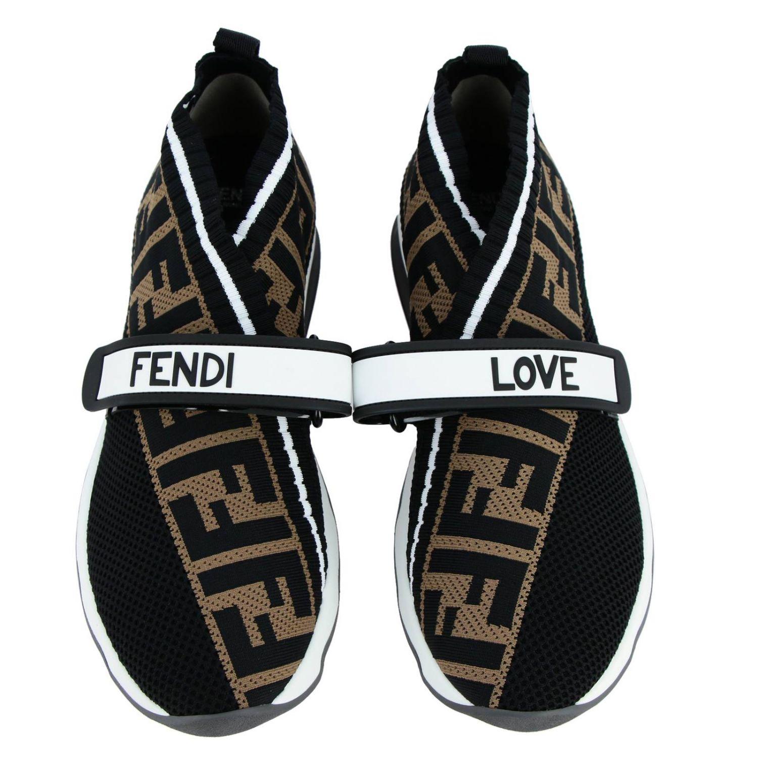 Fendi Rockoko Knit Sneakers in Black - Lyst