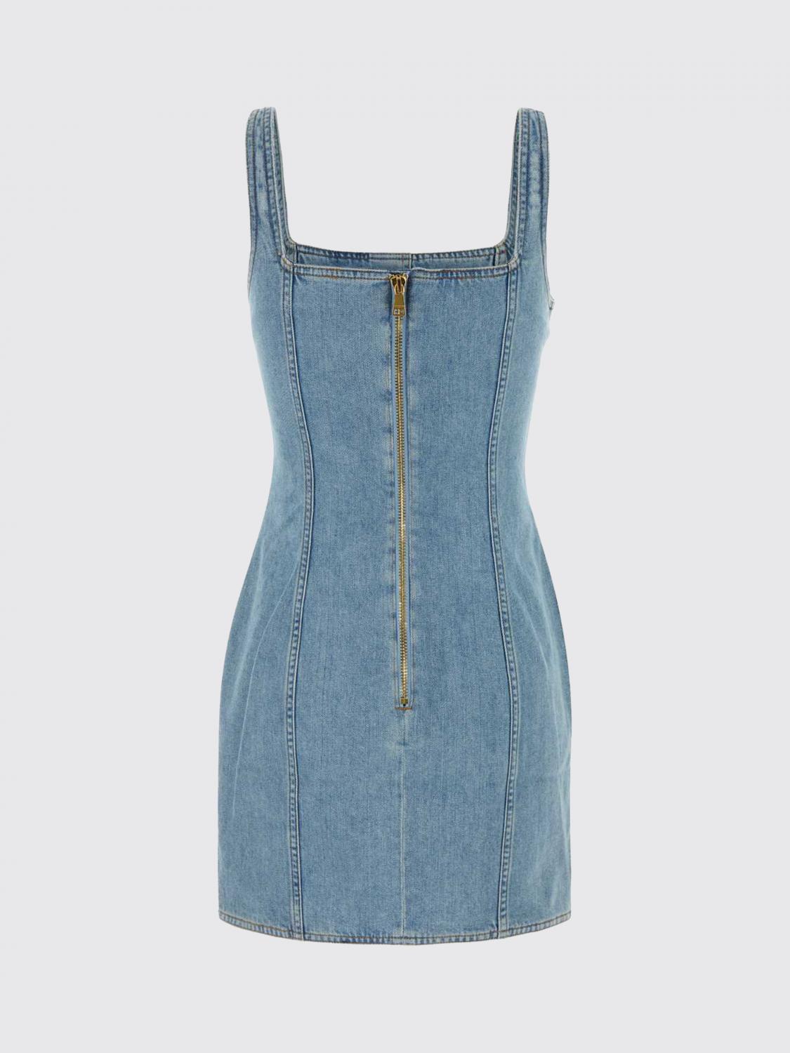 princess polly baby blue dress Balmain - Blue denim mini dress GF1R2531DG11 main image 0