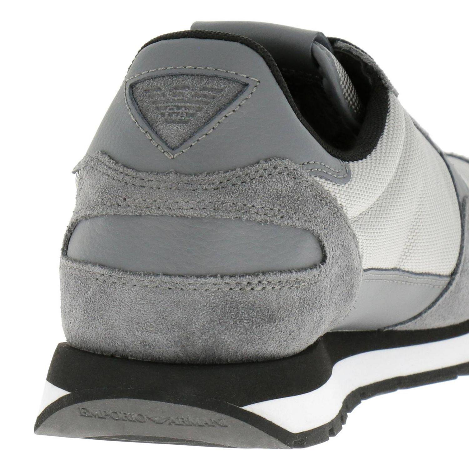 mens grey armani trainers