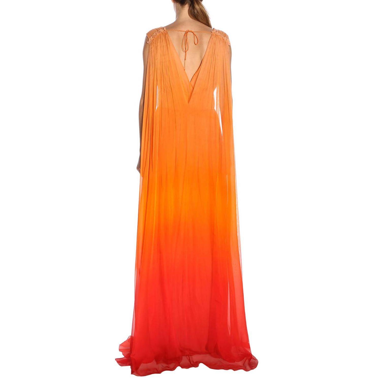 オレンジ シースルードレス　 a Ferretti オレンジ シースルードレス Alberta Ferretti