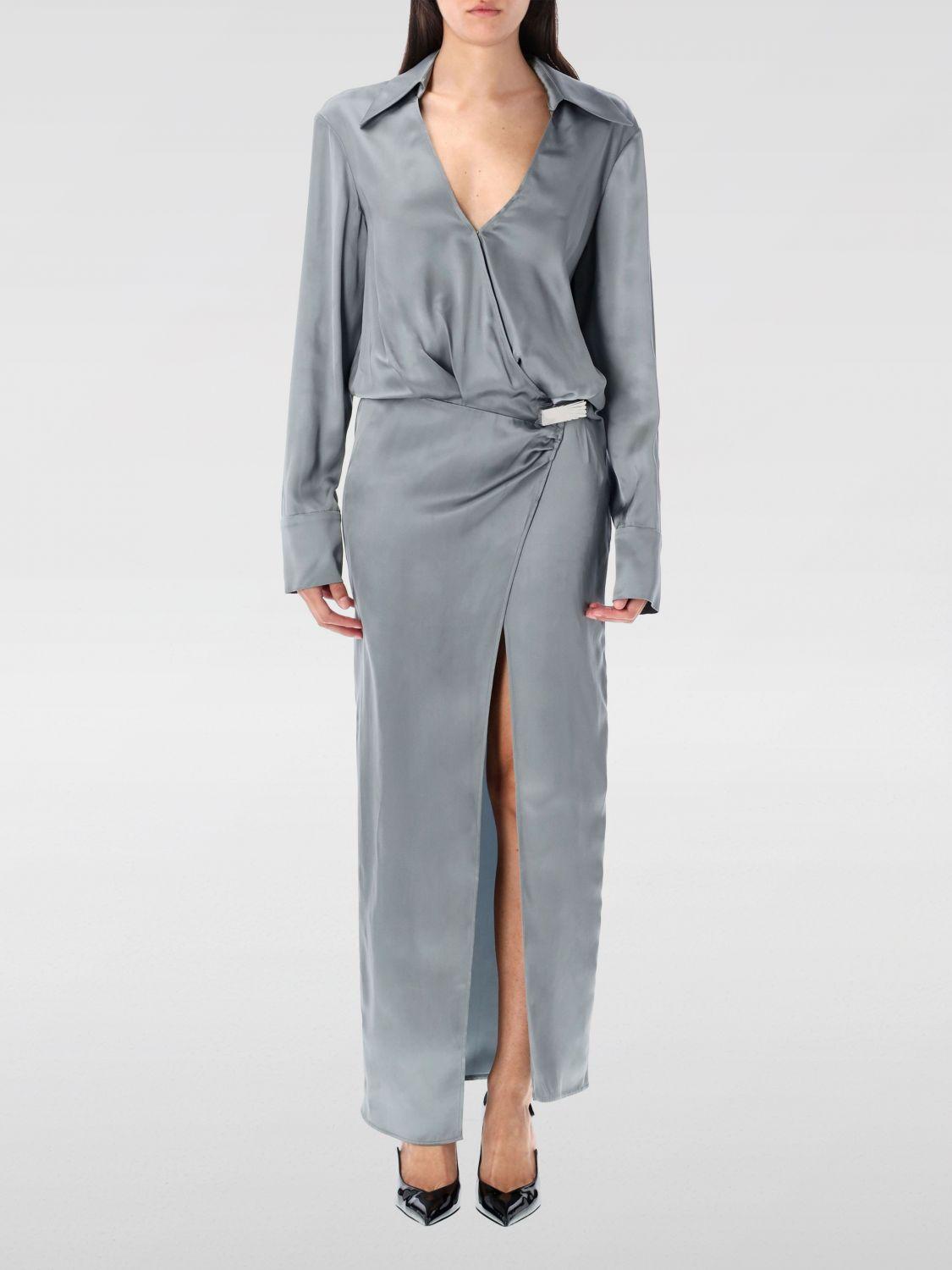 ワンピース THE ATTICO Long satin chemisier dress The Attico Long Satin Chemisier Dress - White | 242WCW100E093043