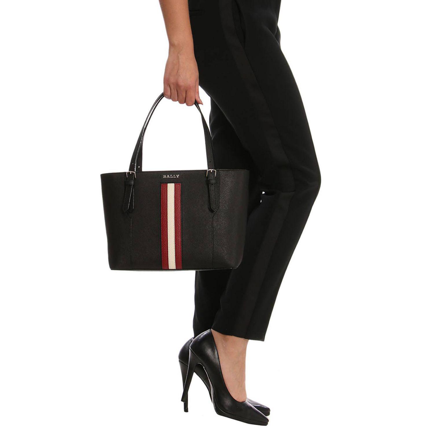 Bally Supra Saffiano Leather Tote Bag in 00 Black (Black) Lyst