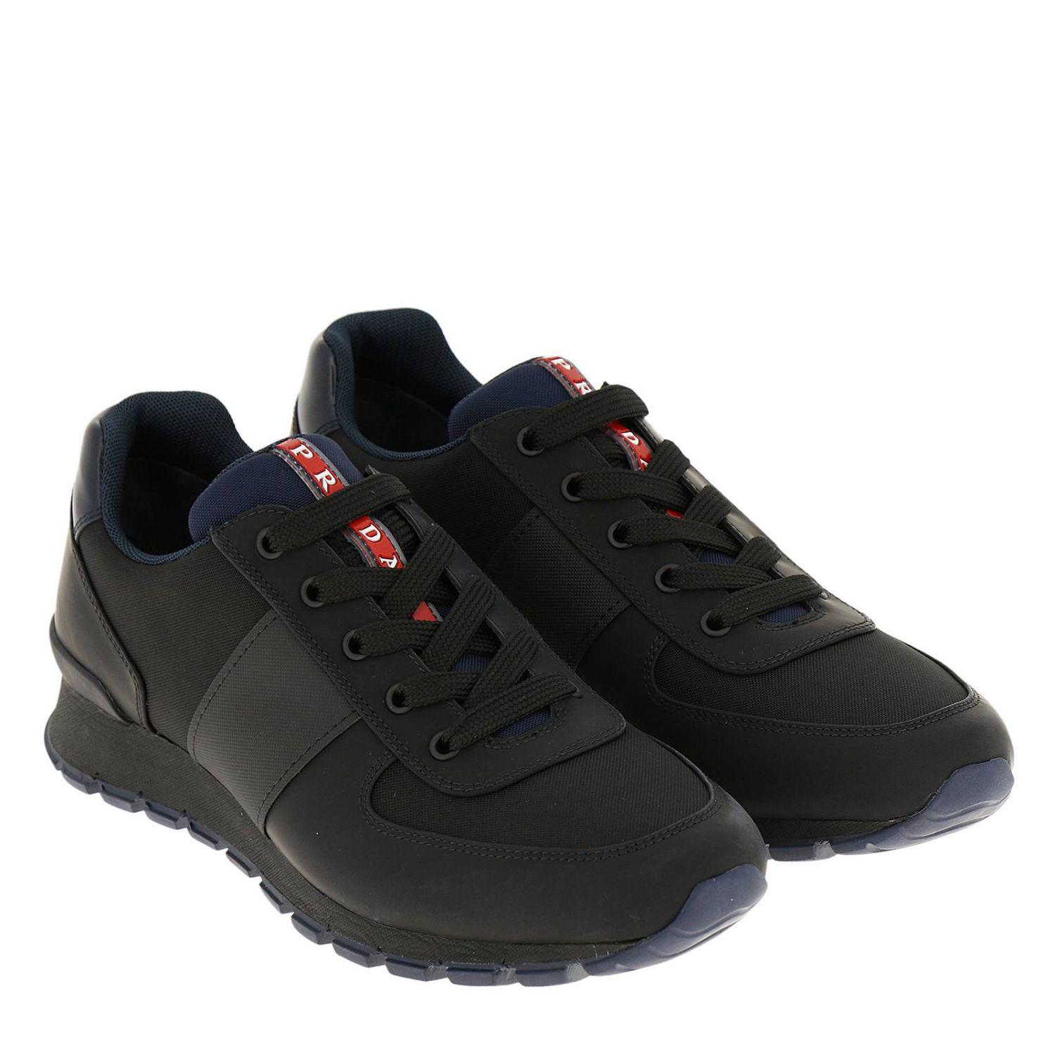 Prada Sneakers Shoes Men in Black for Men | Lyst